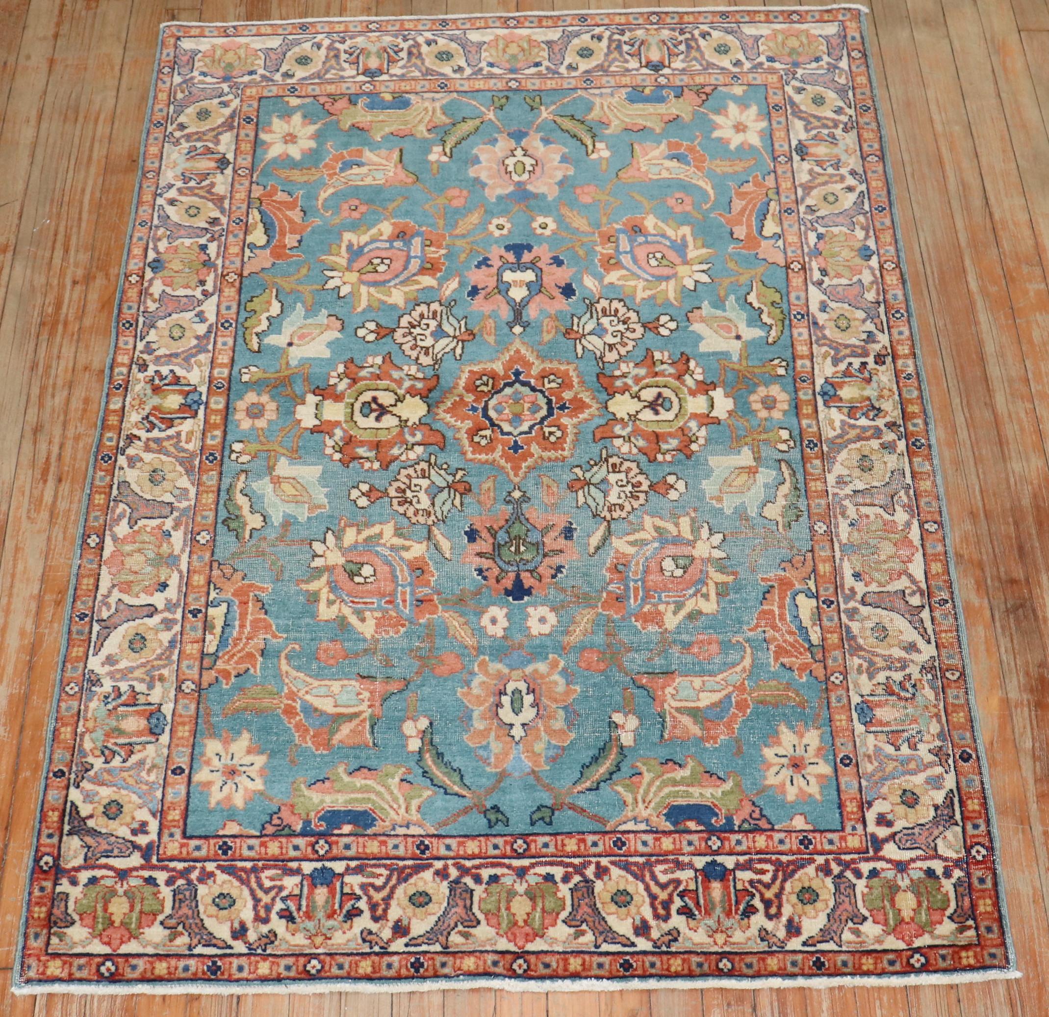 Zabihi Collection Pair of Antique Persian Tabriz Rugs For Sale 11