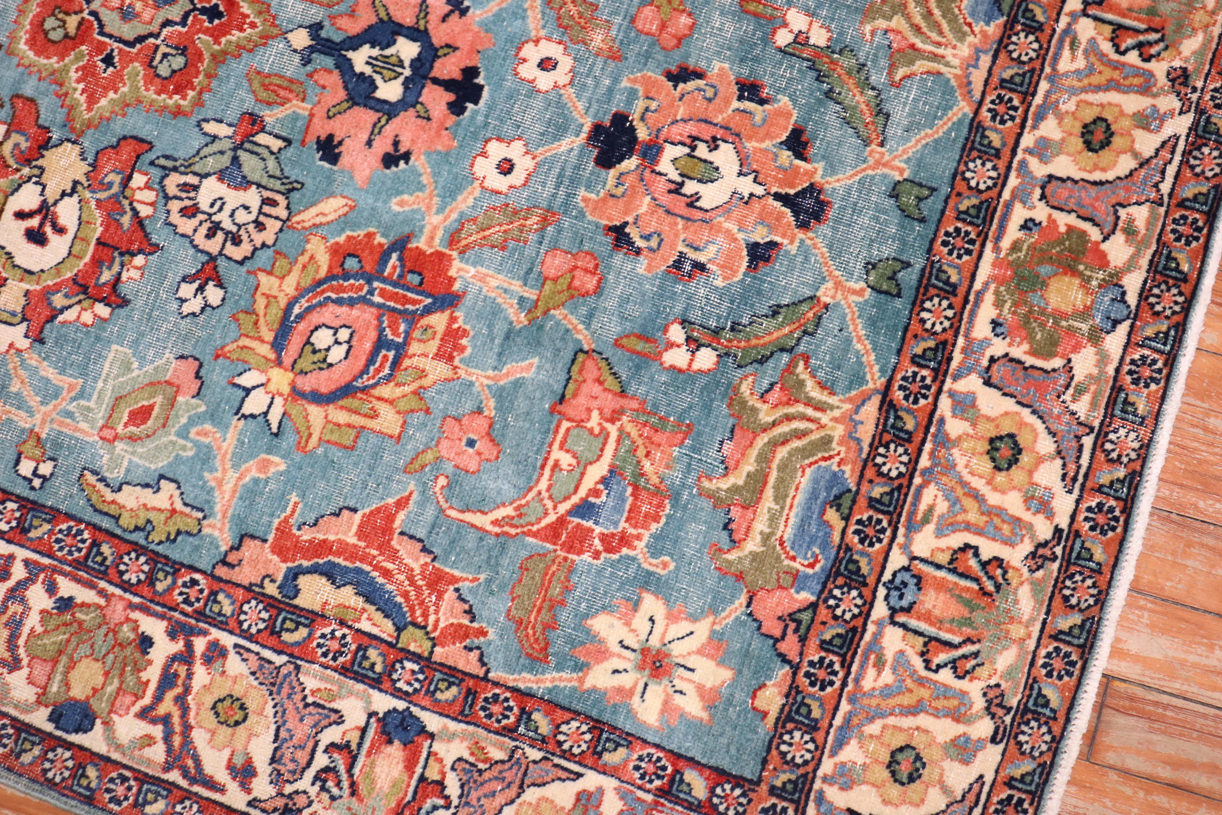 Zabihi Collection Pair of Antique Persian Tabriz Rugs In Good Condition For Sale In New York, NY