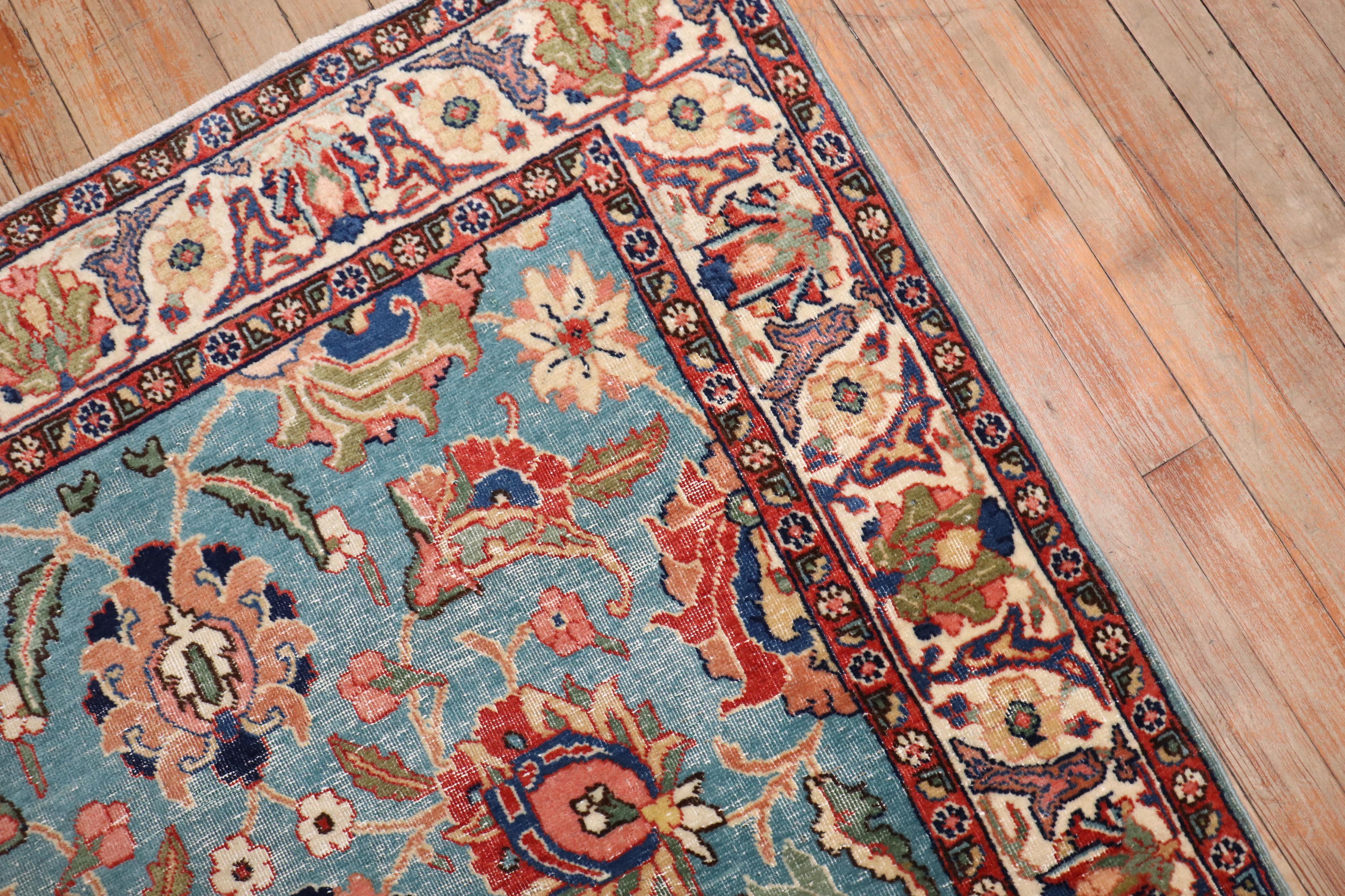 Zabihi Collection Pair of Antique Persian Tabriz Rugs For Sale 1