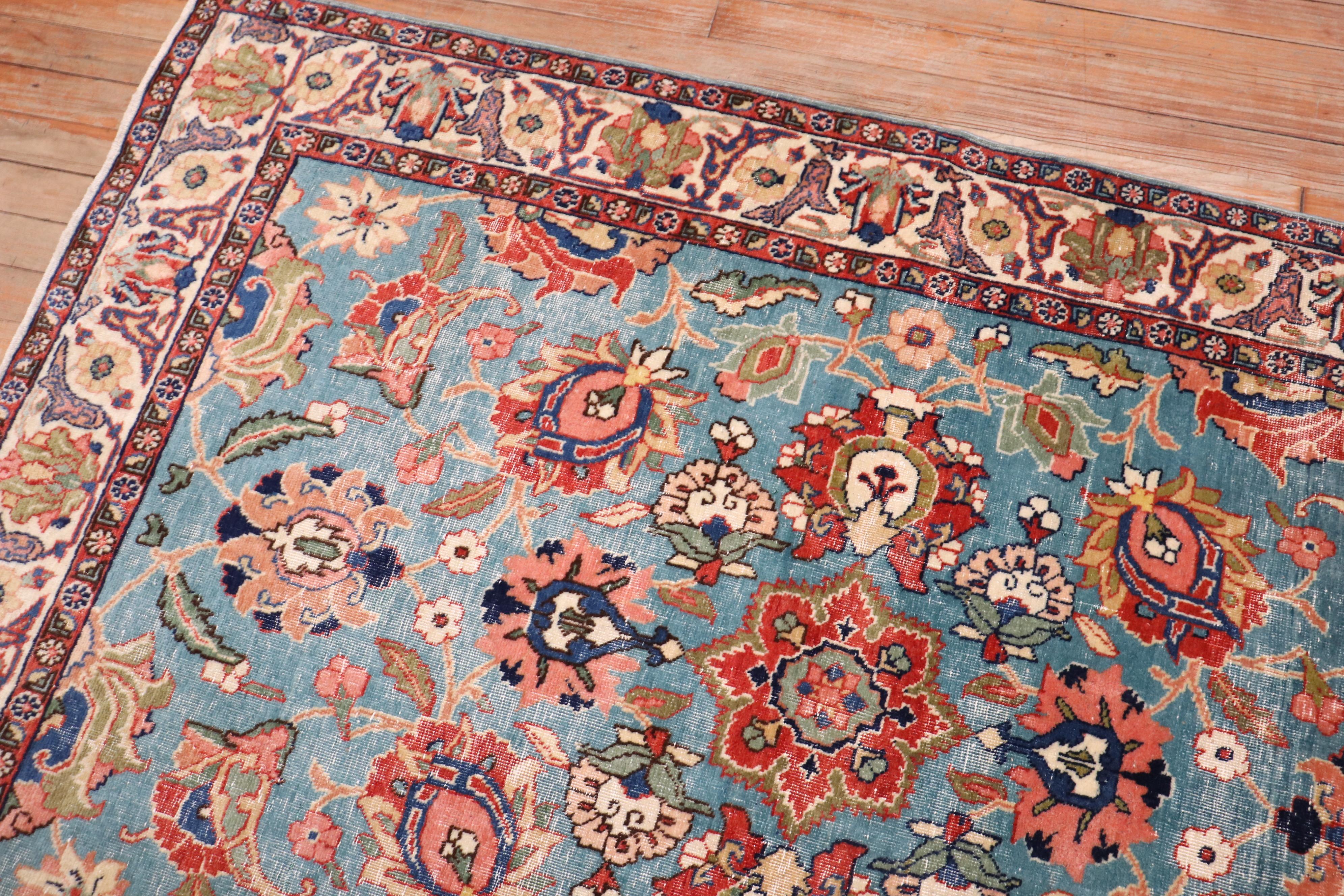 Zabihi Collection Pair of Antique Persian Tabriz Rugs For Sale 2