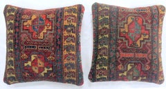 Zabihi Collection Pair of Persian Bidjar Rug Pillows