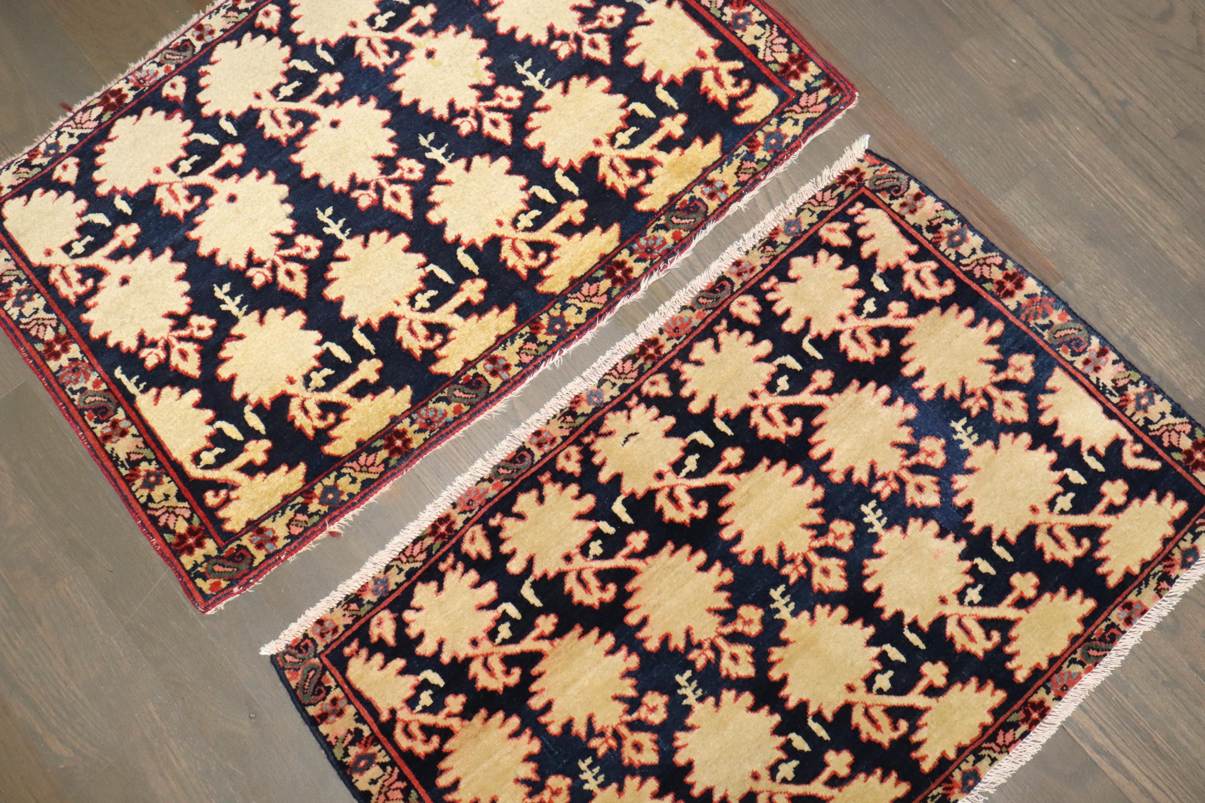 Empire Zabihi Collection Pair of Persian Jozan Sarouk Rugs For Sale