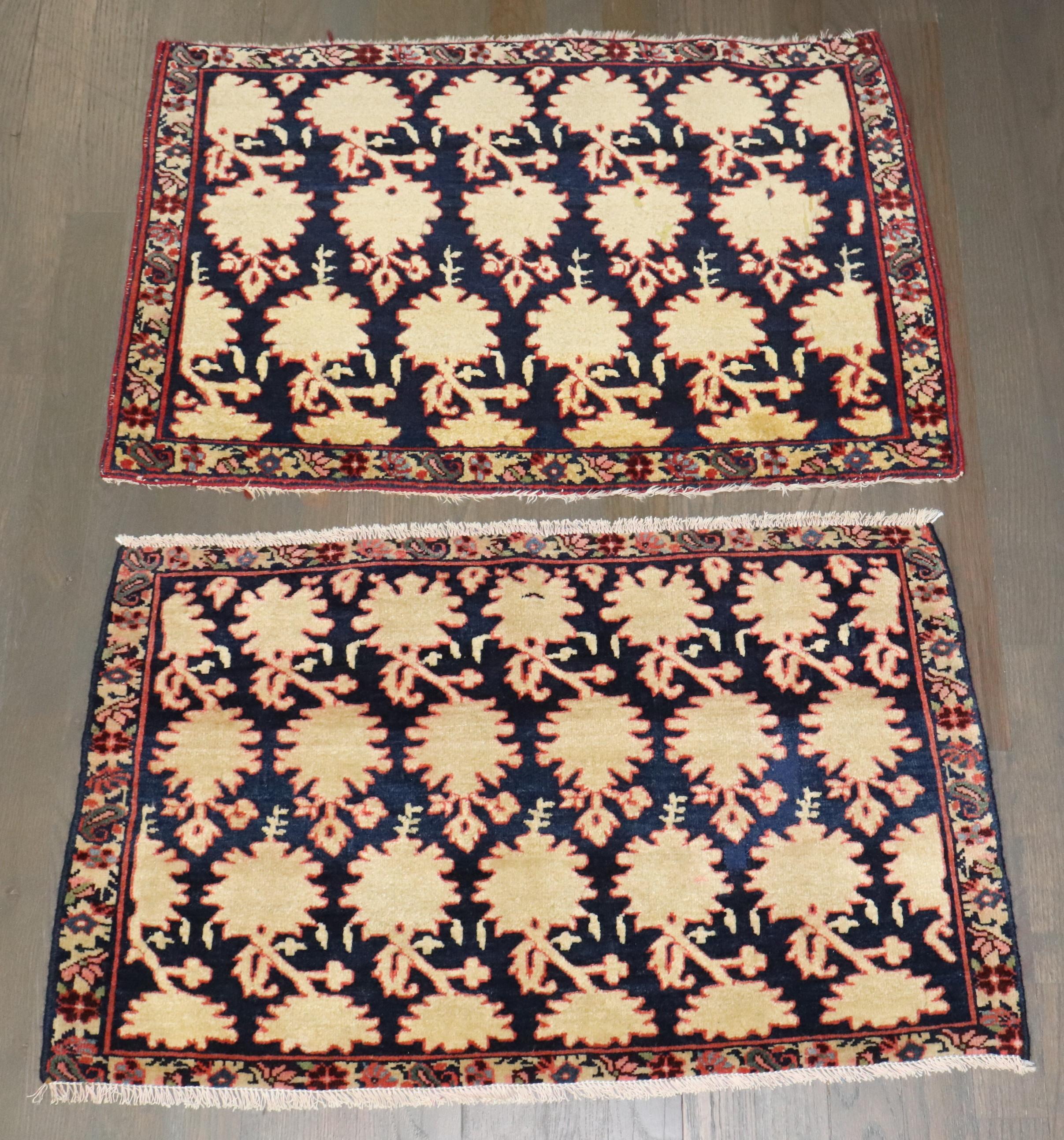 Wool Zabihi Collection Pair of Persian Jozan Sarouk Rugs For Sale