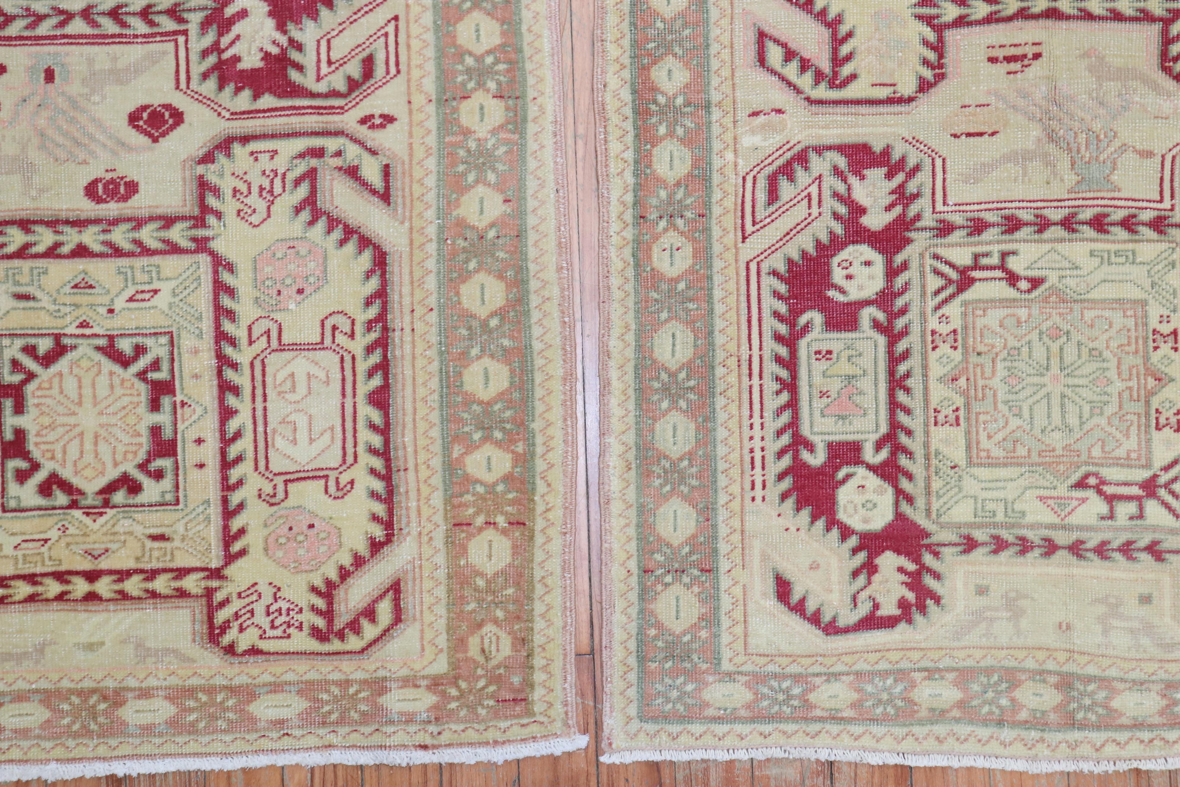 Zabihi Collection Pair of Turkish Anatolian Rugs For Sale 5
