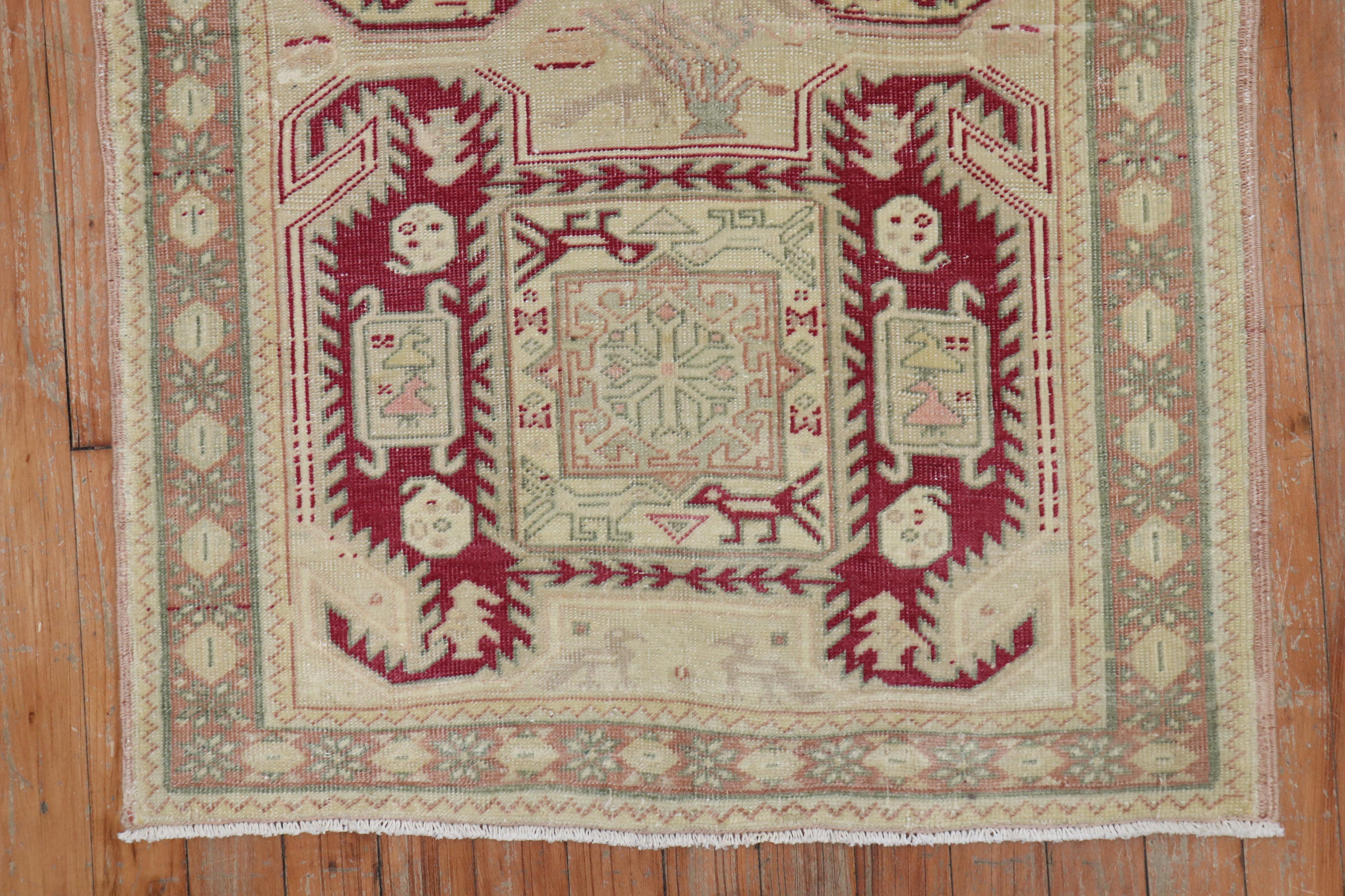 Zabihi Collection Pair of Turkish Anatolian Rugs In Good Condition For Sale In New York, NY