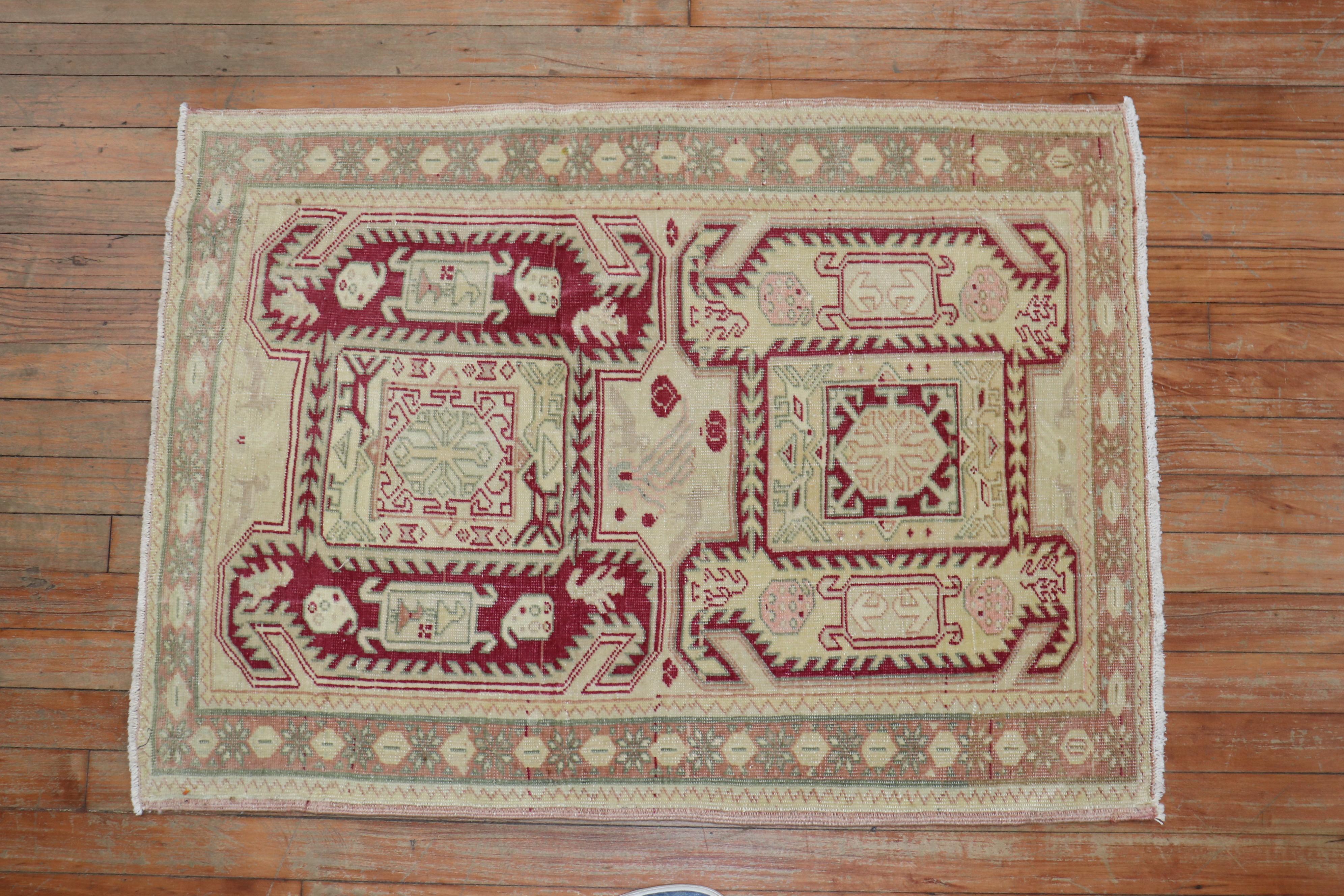 Zabihi Collection Pair of Turkish Anatolian Rugs For Sale 1