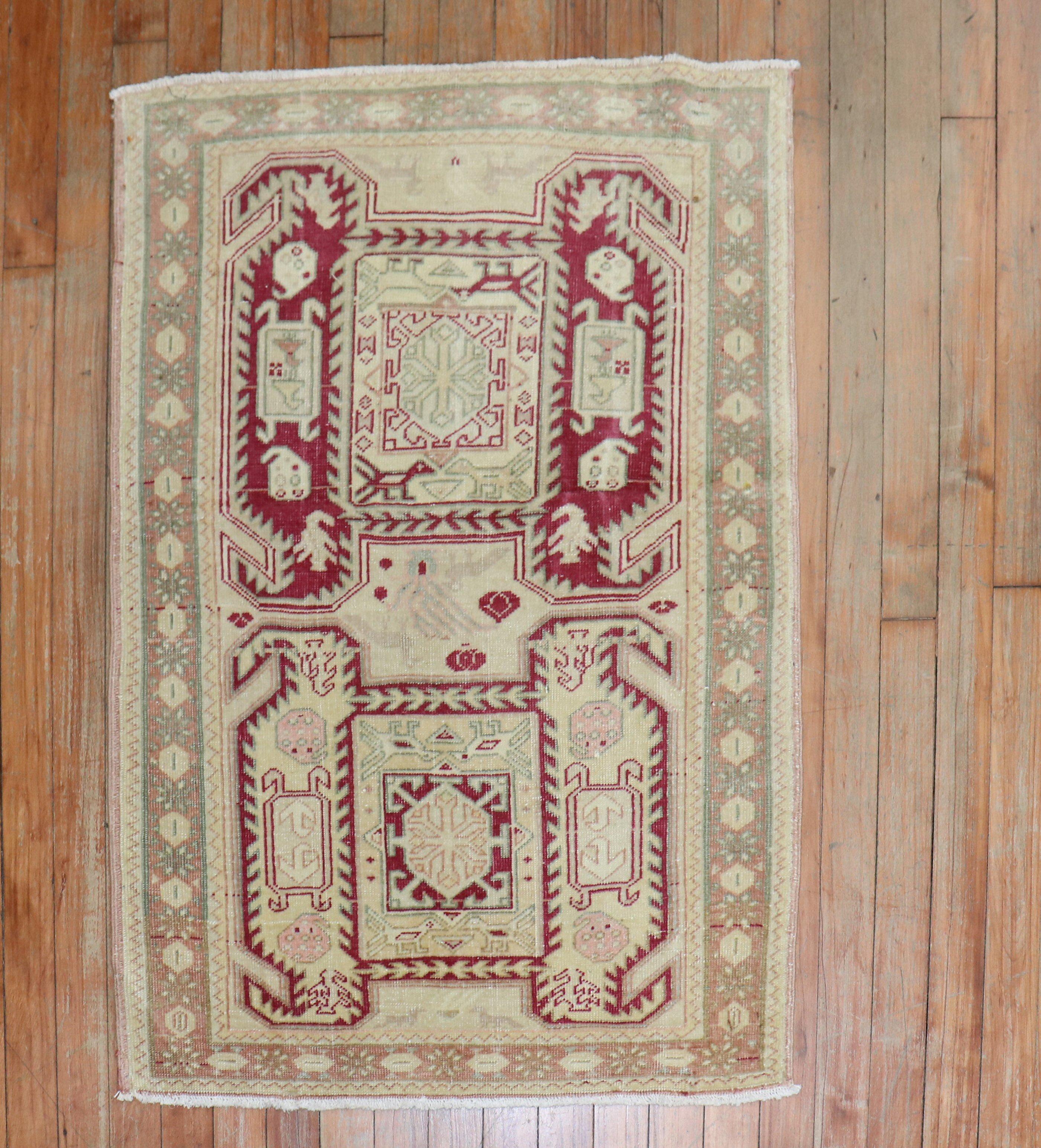 Zabihi Collection Pair of Turkish Anatolian Rugs For Sale 2