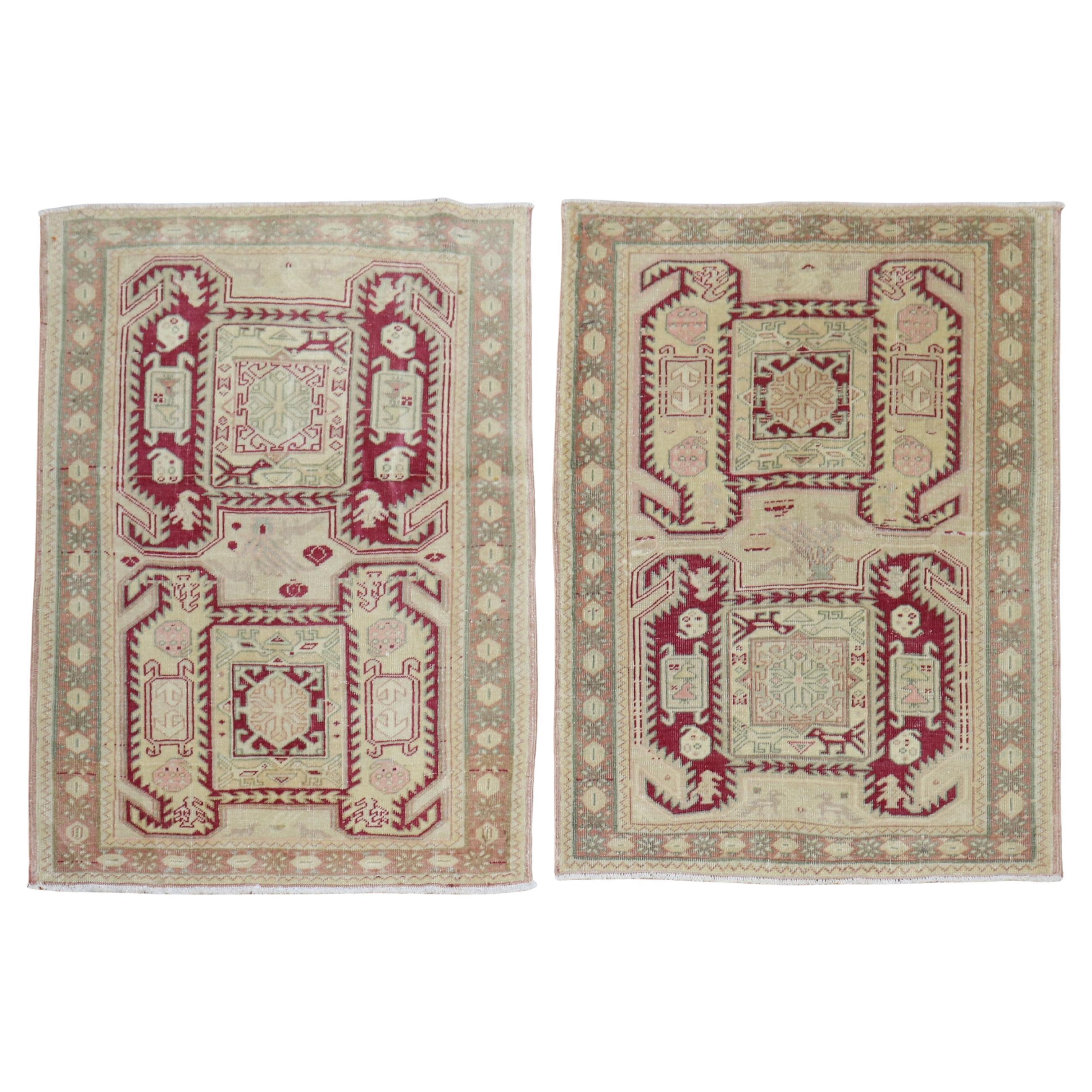 Zabihi Collection Pair of Turkish Anatolian Rugs For Sale