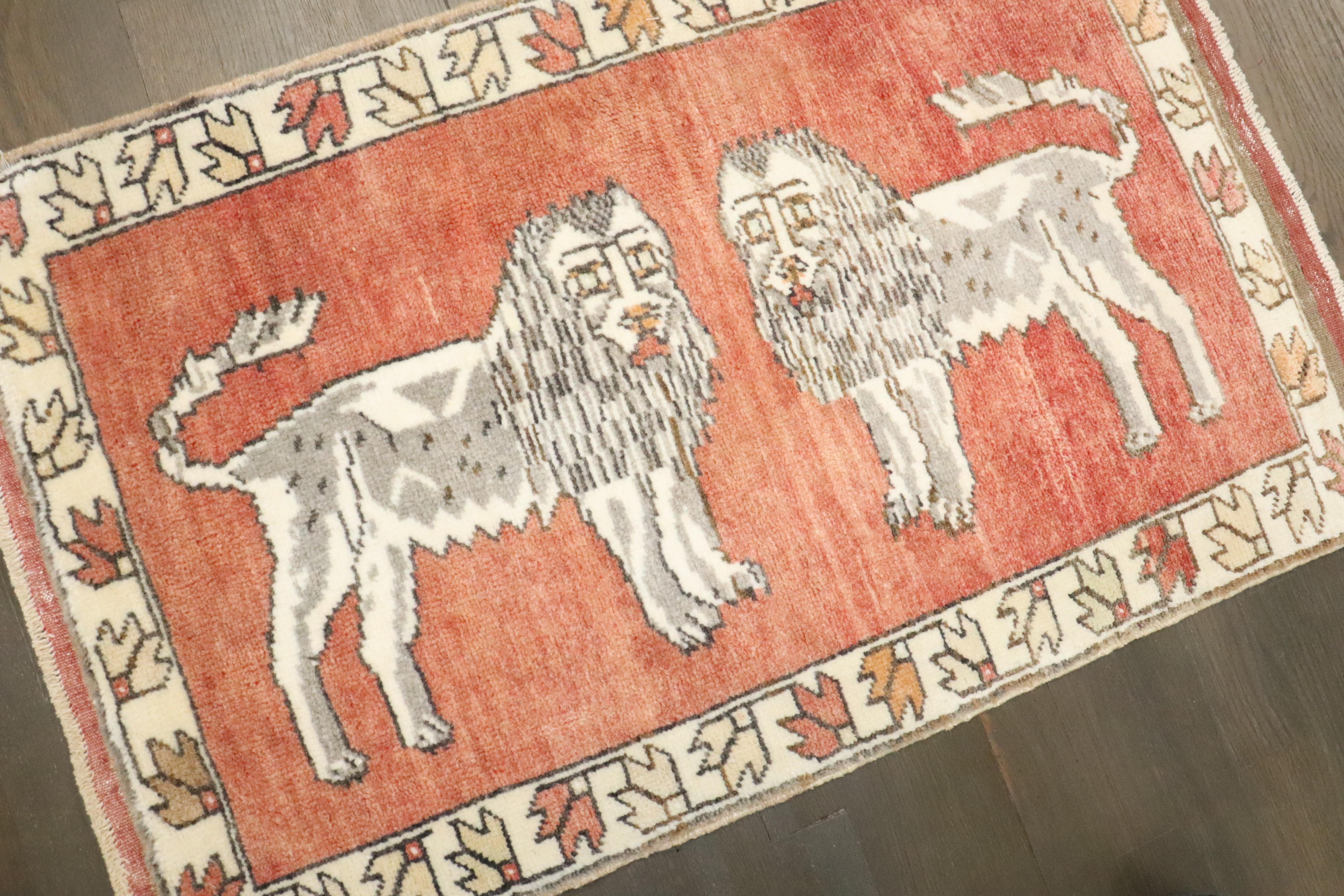 Tessuto a mano Coppia di tappeti anatolici turchi d'epoca della collezione Zabihi in vendita
