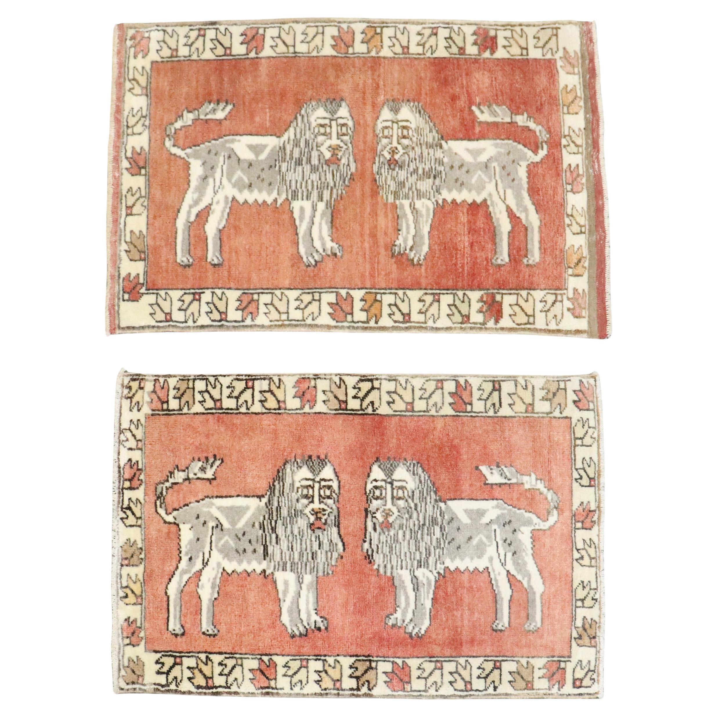 Coppia di tappeti anatolici turchi d'epoca della collezione Zabihi in vendita