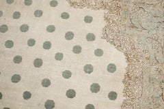 Zabihi Collection Palace Size Antique Kerman White Green Rug