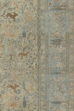 Zabihi Collection Palace Size Indo Tabriz Pictorial Animal Rug, 14'10'' x 21'2''