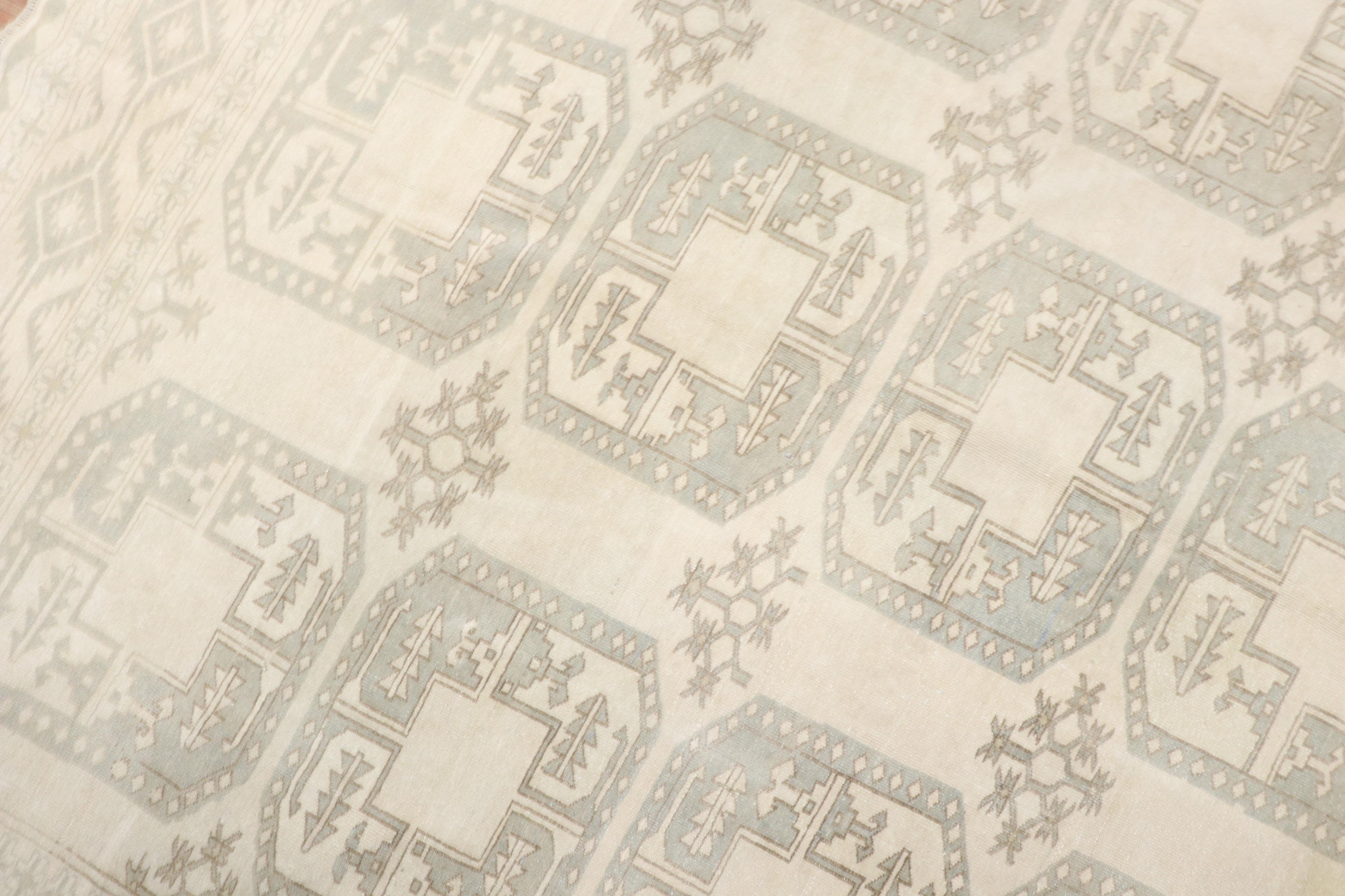 Noué à la main Collectional Pale Square Afghan Ersari Tapis Zabihi en vente