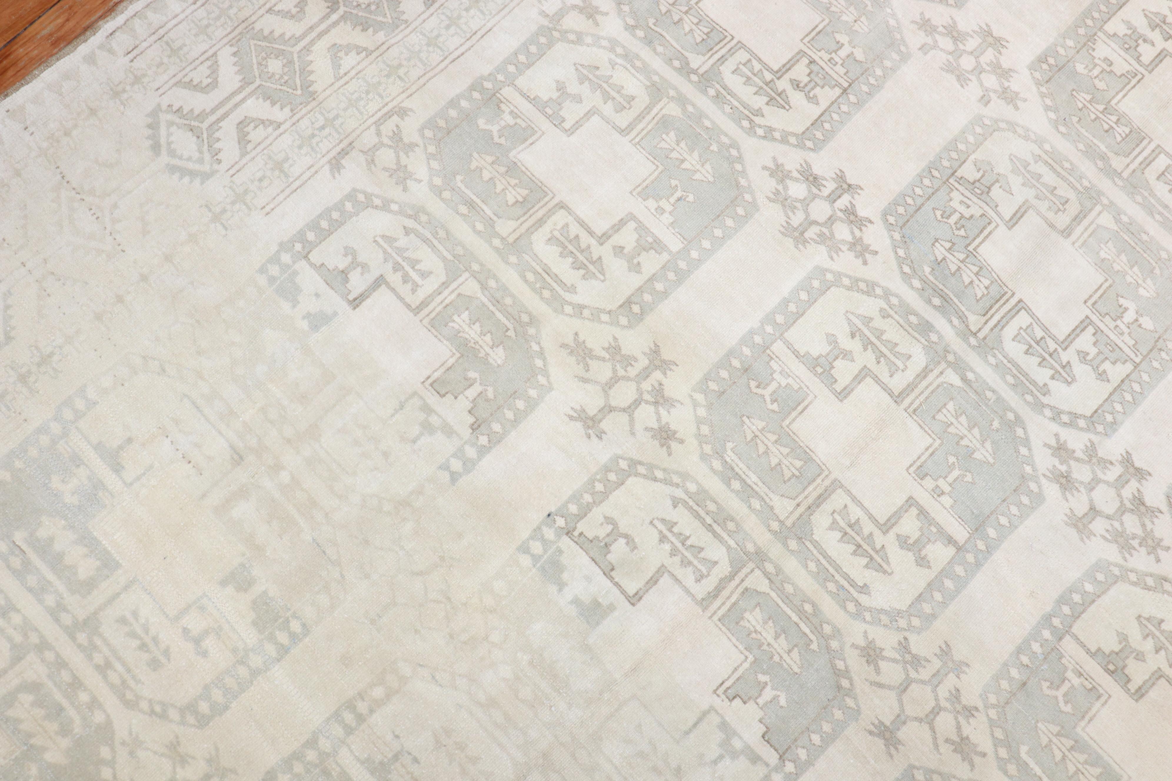 Collectional Pale Square Afghan Ersari Tapis Zabihi Bon état - En vente à New York, NY