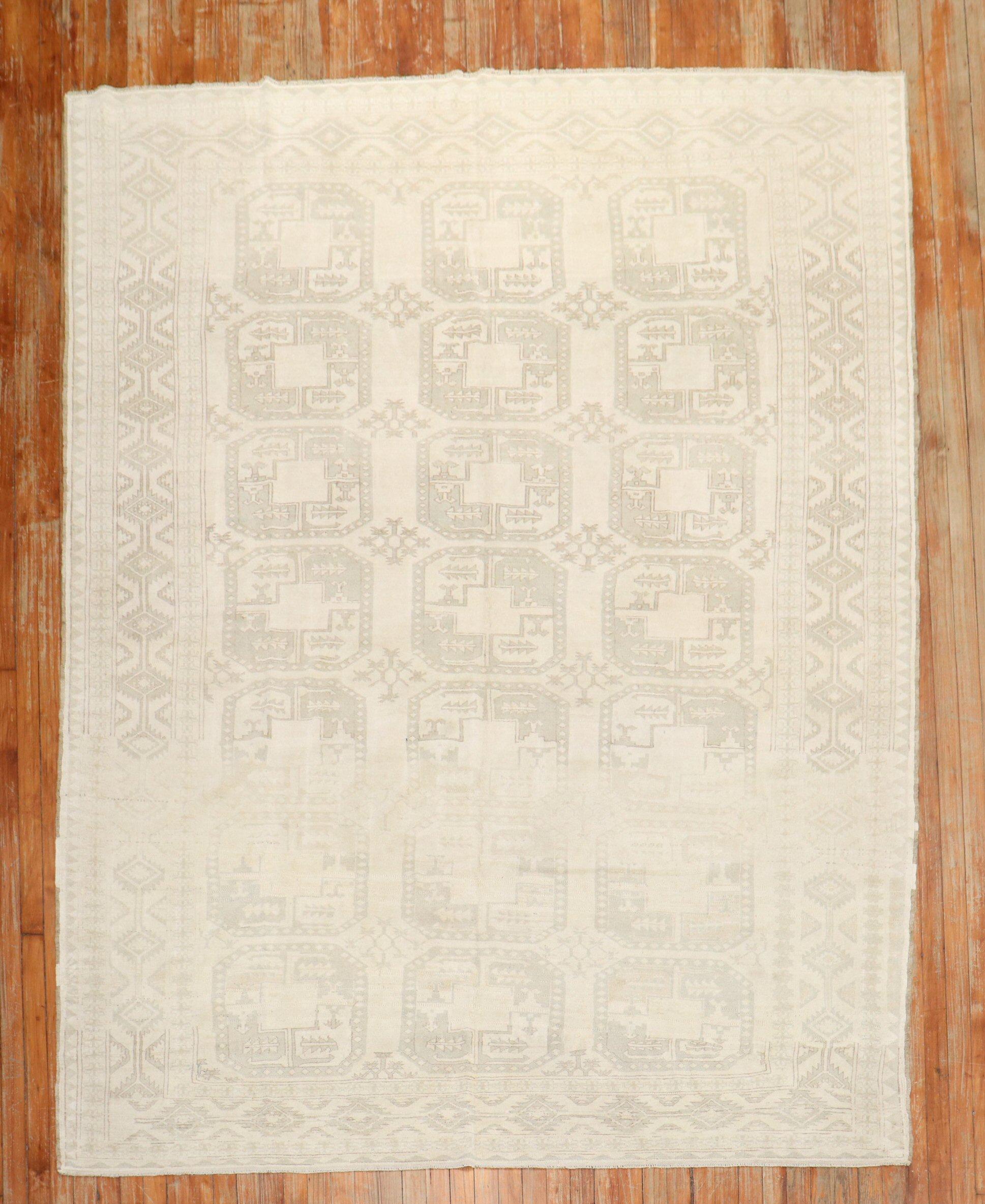 Collectional Pale Square Afghan Ersari Tapis Zabihi en vente 1
