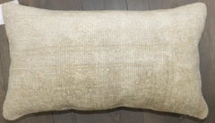 Zabihi Collection Pale Turkish Oushak Small Bolster Rug Pillow