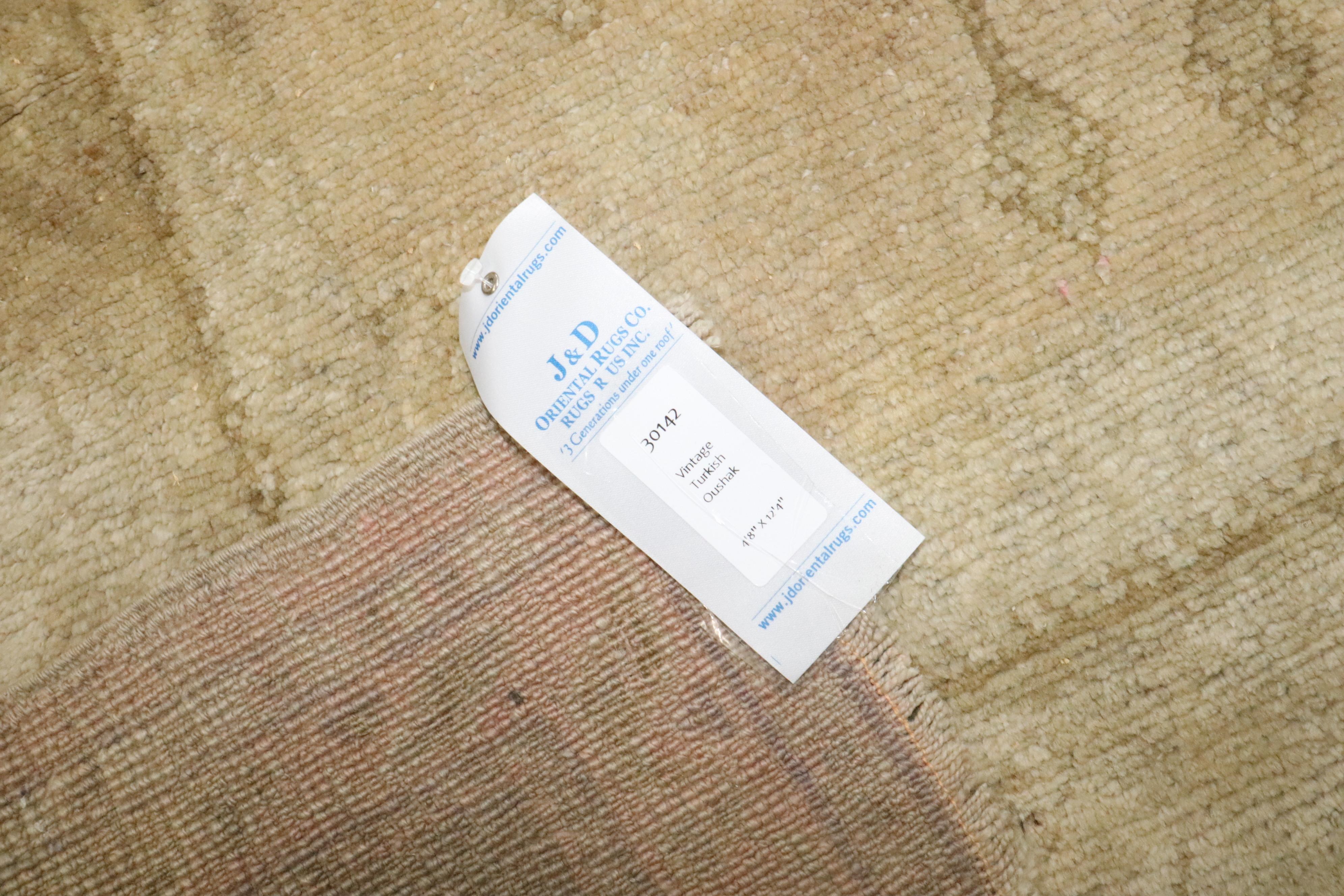 Zabihi Collection Pale Vintage Turkish Oushak Wide Runner For Sale 5