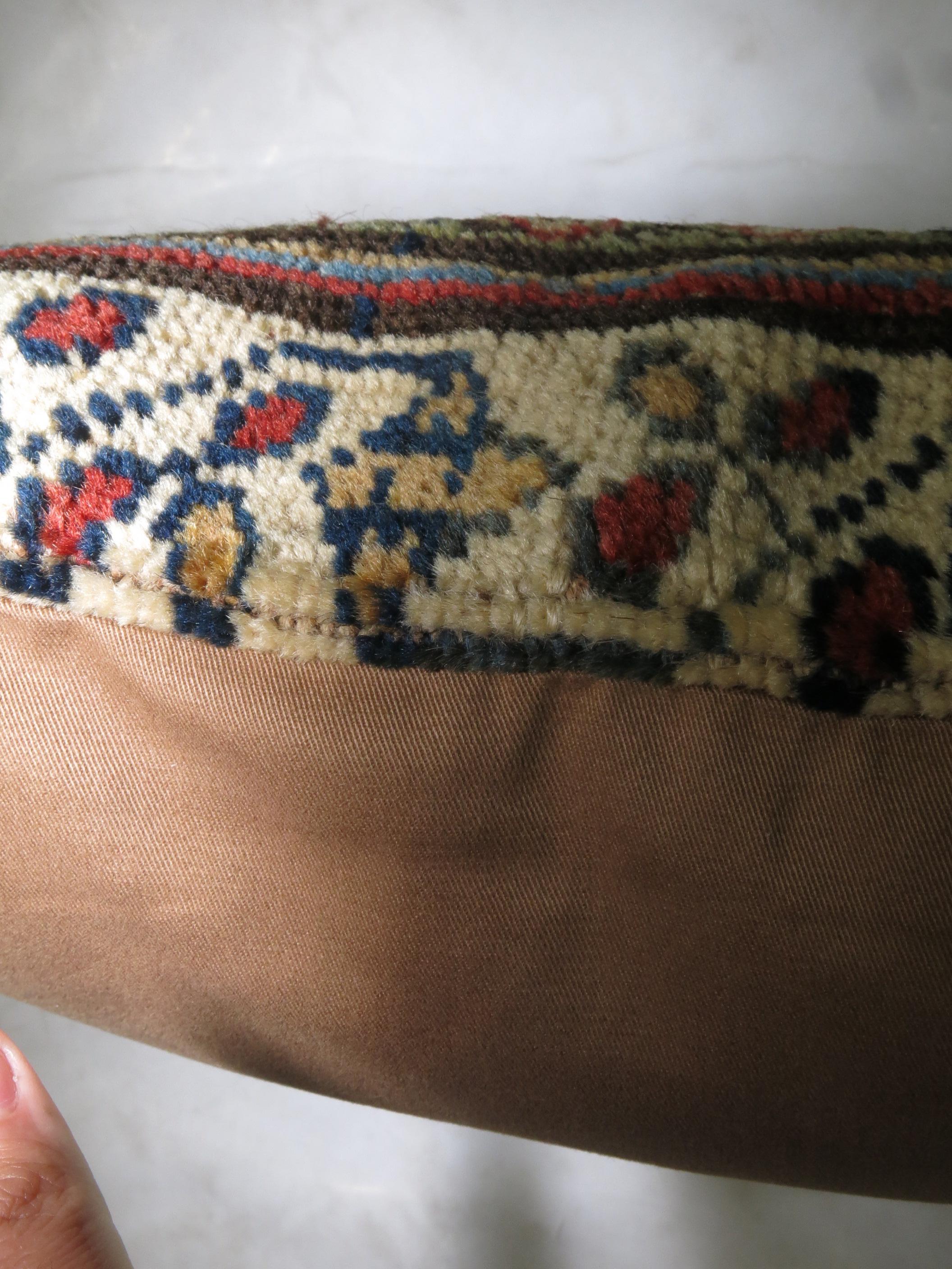 Zabihi Collection Patchwork Tribal Kurdish Rug Pillow In Good Condition For Sale In New York, NY