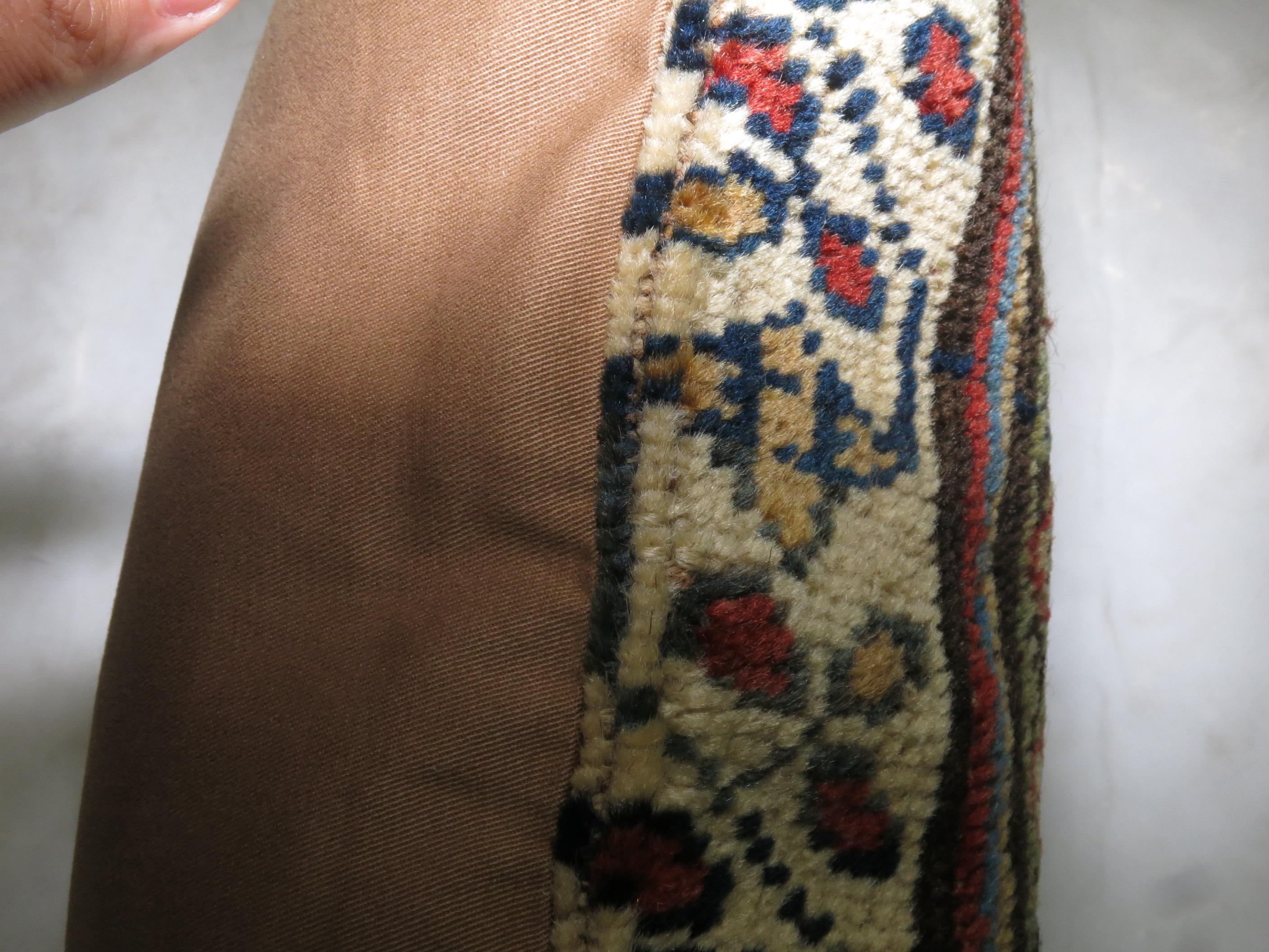 20th Century Zabihi Collection Patchwork Tribal Kurdish Rug Pillow For Sale