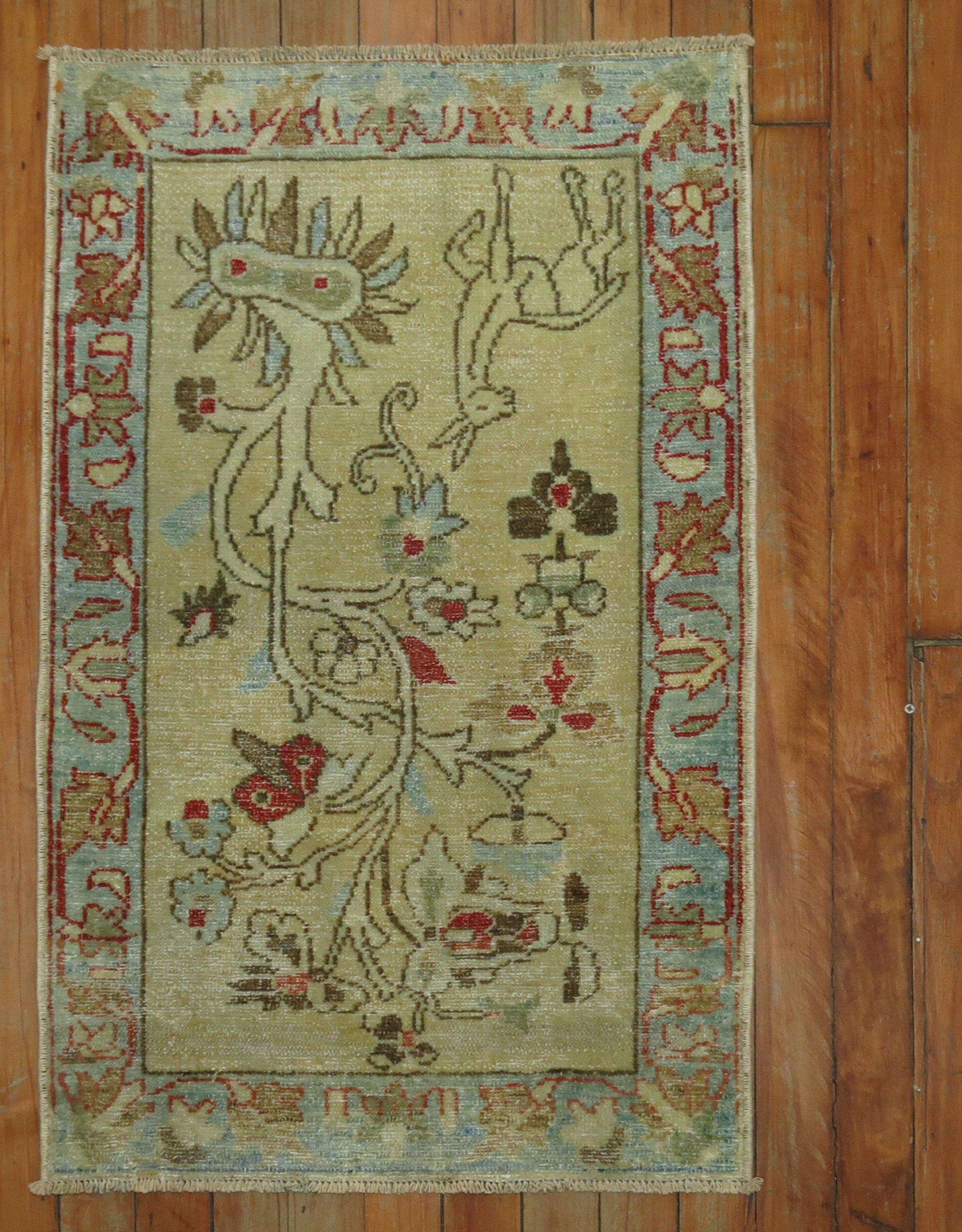 Zabihi Collection Persischer Bildteppich mit Tiermotiven im Zustand „Gut“ im Angebot in New York, NY