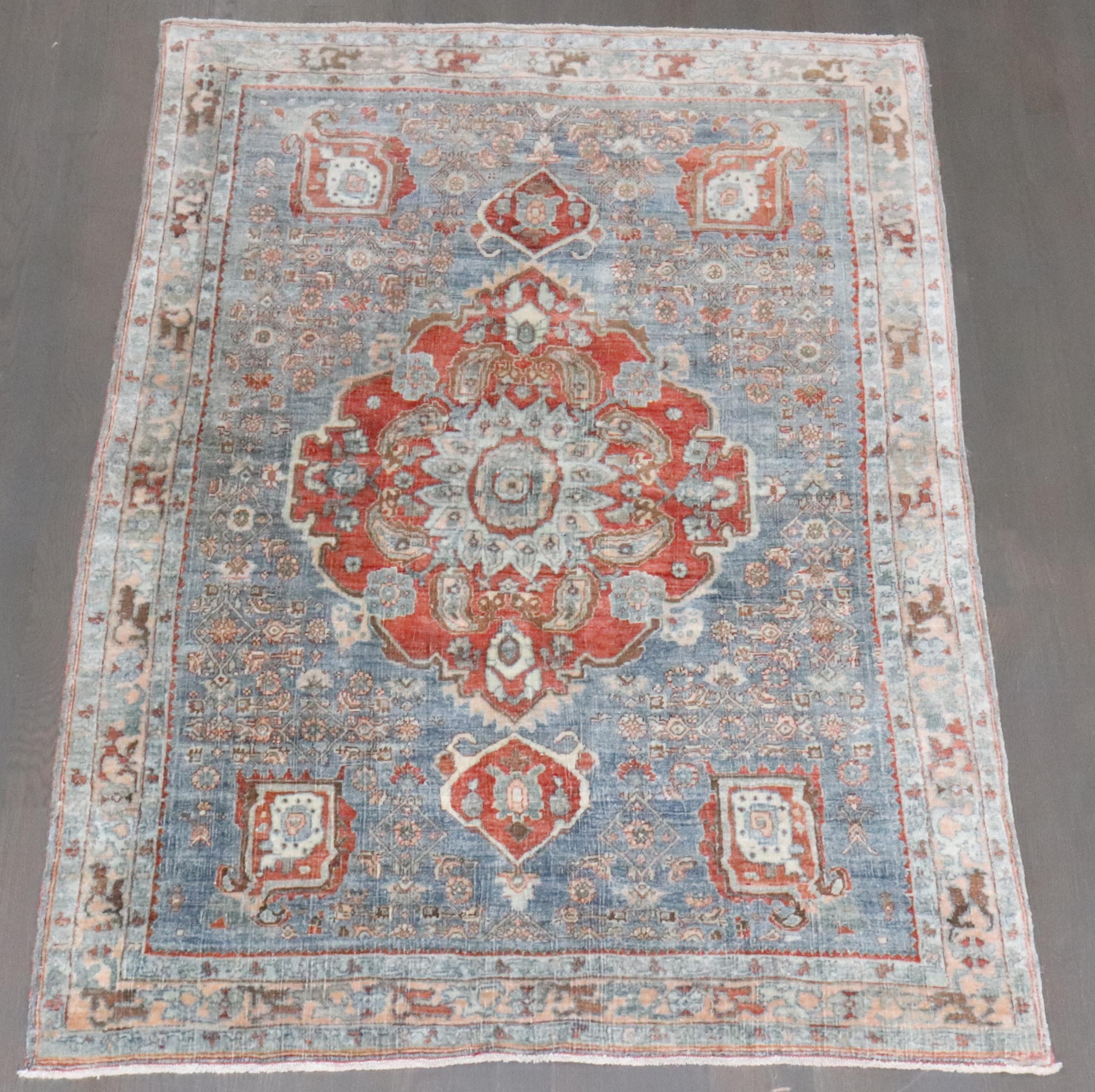 Persiano Tappeto Zabihi Collection Persian Antique Bidjar Accent Small in vendita