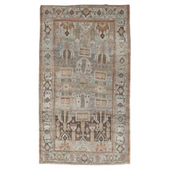 Zabihi Collection Persian Antique Bidjar Accent Tribal Rug