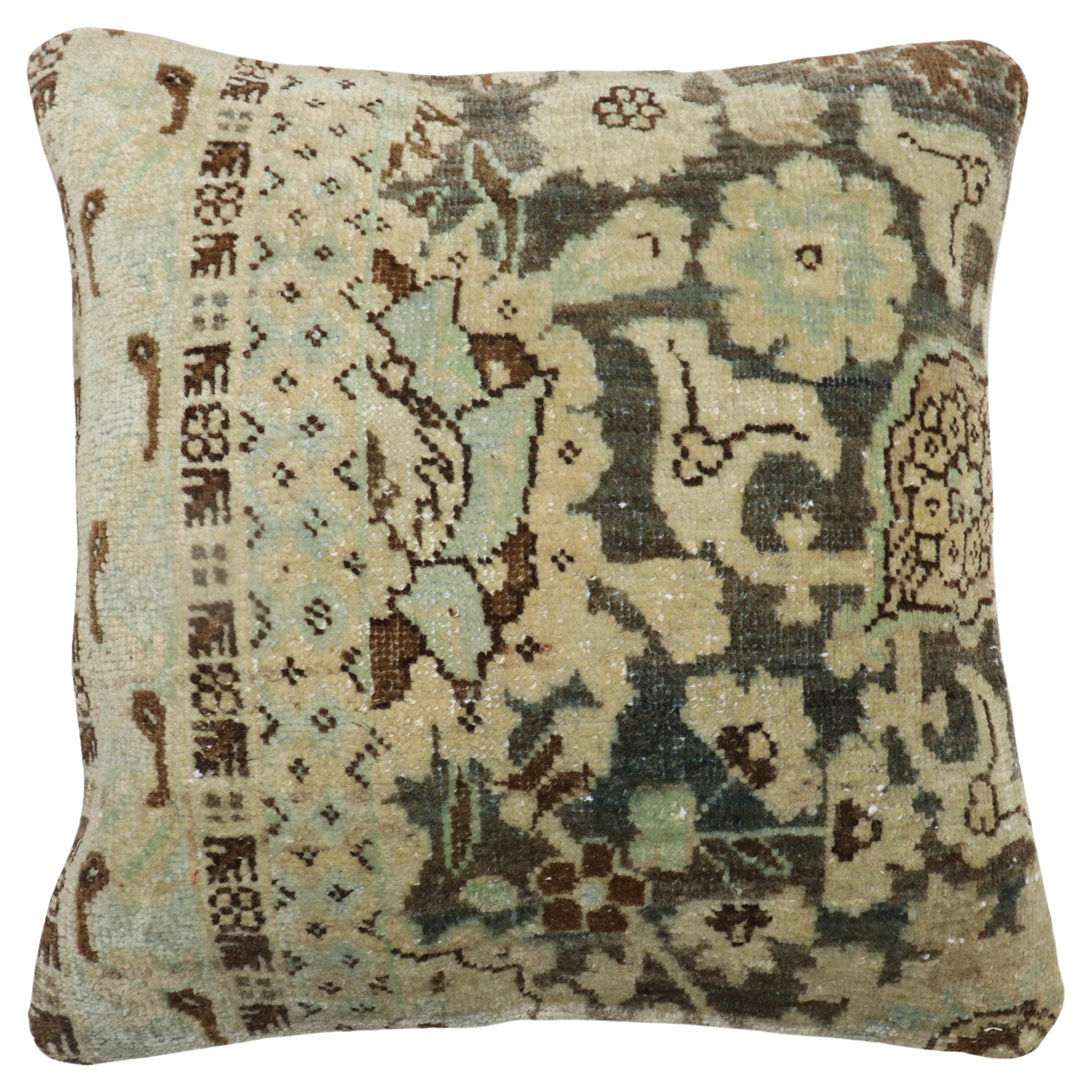 Zabihi Collection Persian Antique Bidjar Rug Pillow For Sale