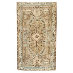 Zabihi Collection Persischer Antiker Brauner Mini-Teppich
