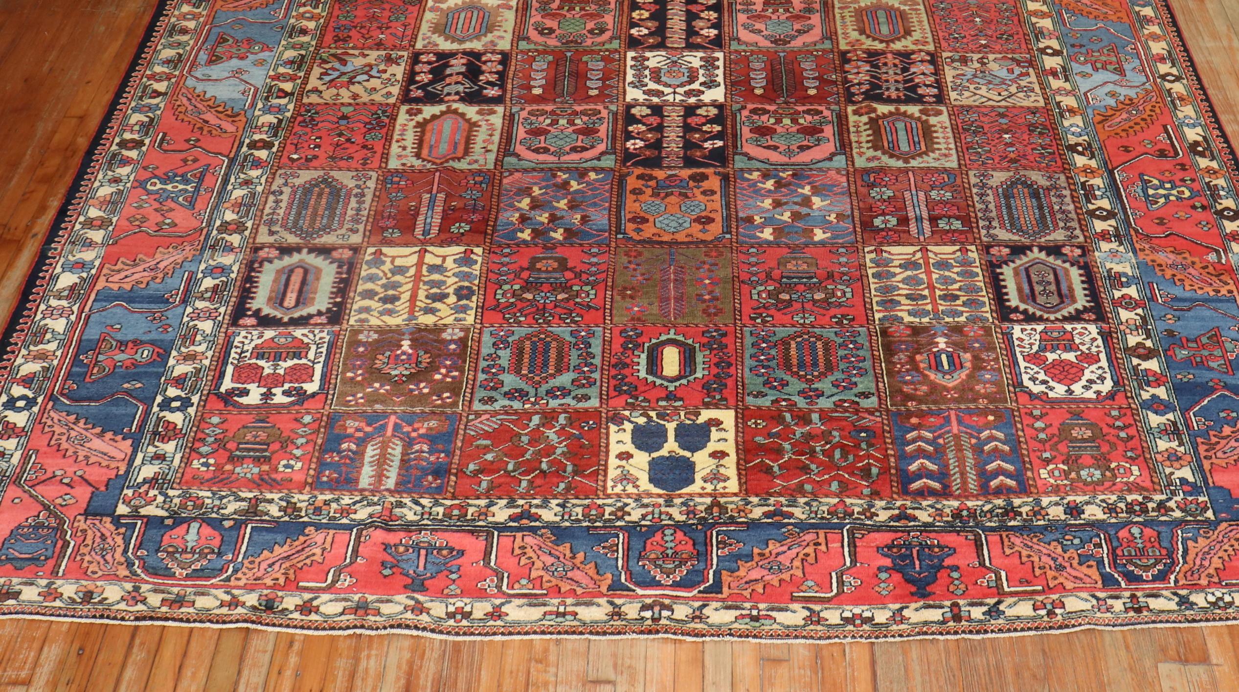 Zabihi Collection Persian Bakhtiari Garden Box Rug  For Sale 4