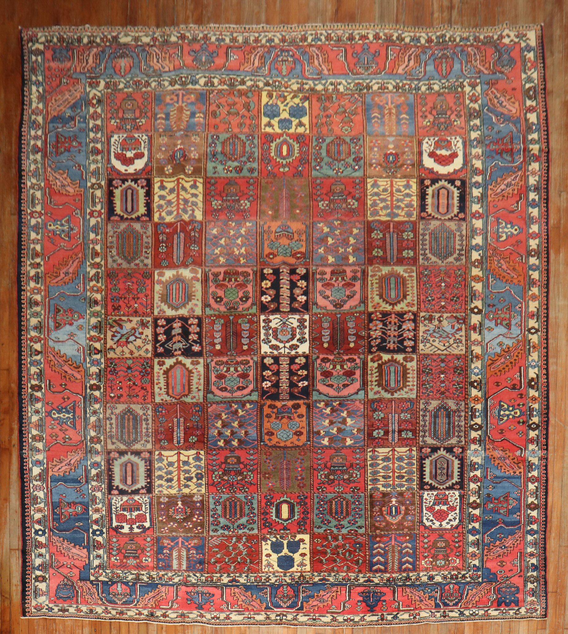 an early 20th Century Persian Bakhtiari Rug with a fun, colorful garden box pattern.


rug no.	j2605
size	10' 8