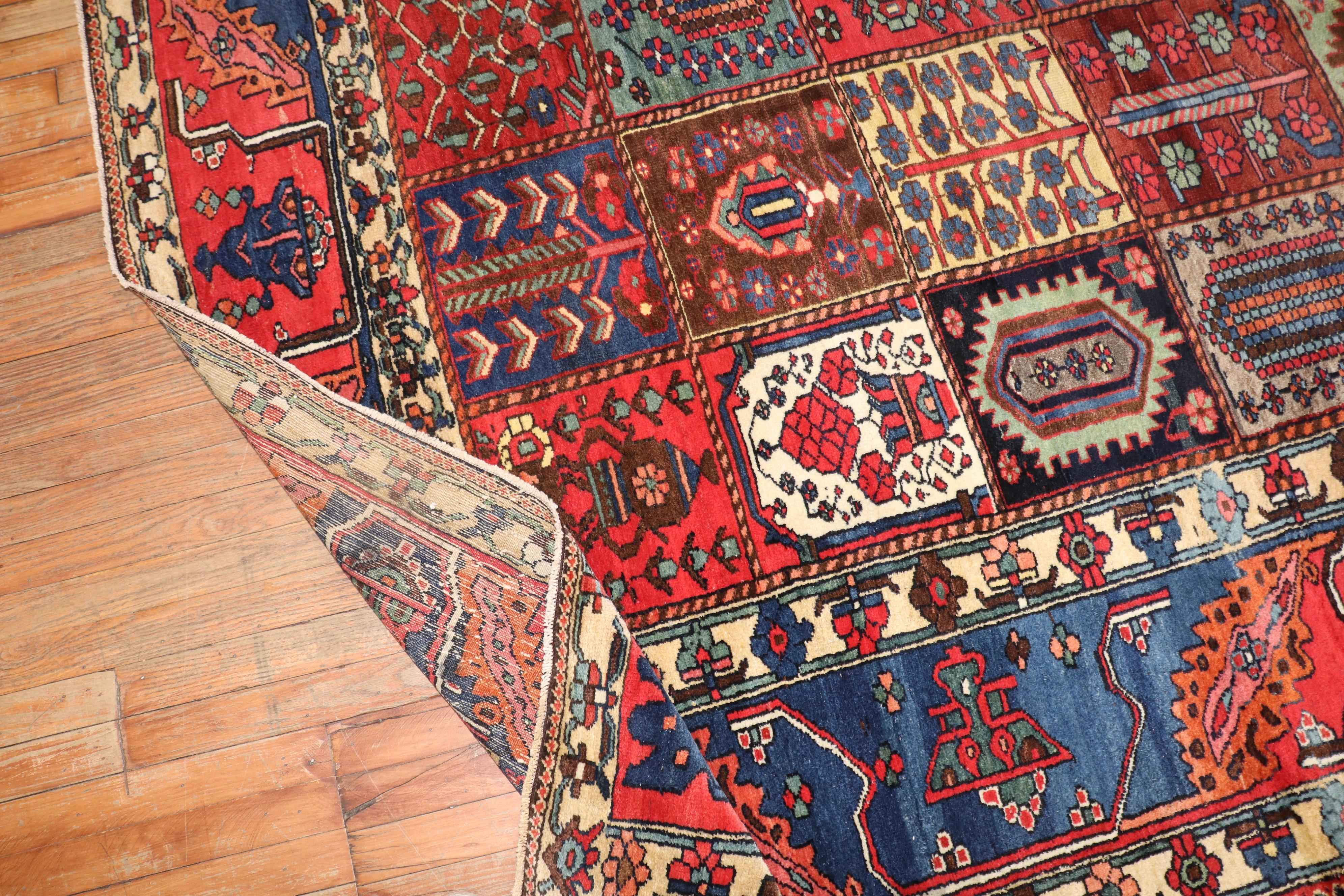 Zabihi Collection Persian Bakhtiari Garden Box Rug  In Good Condition For Sale In New York, NY