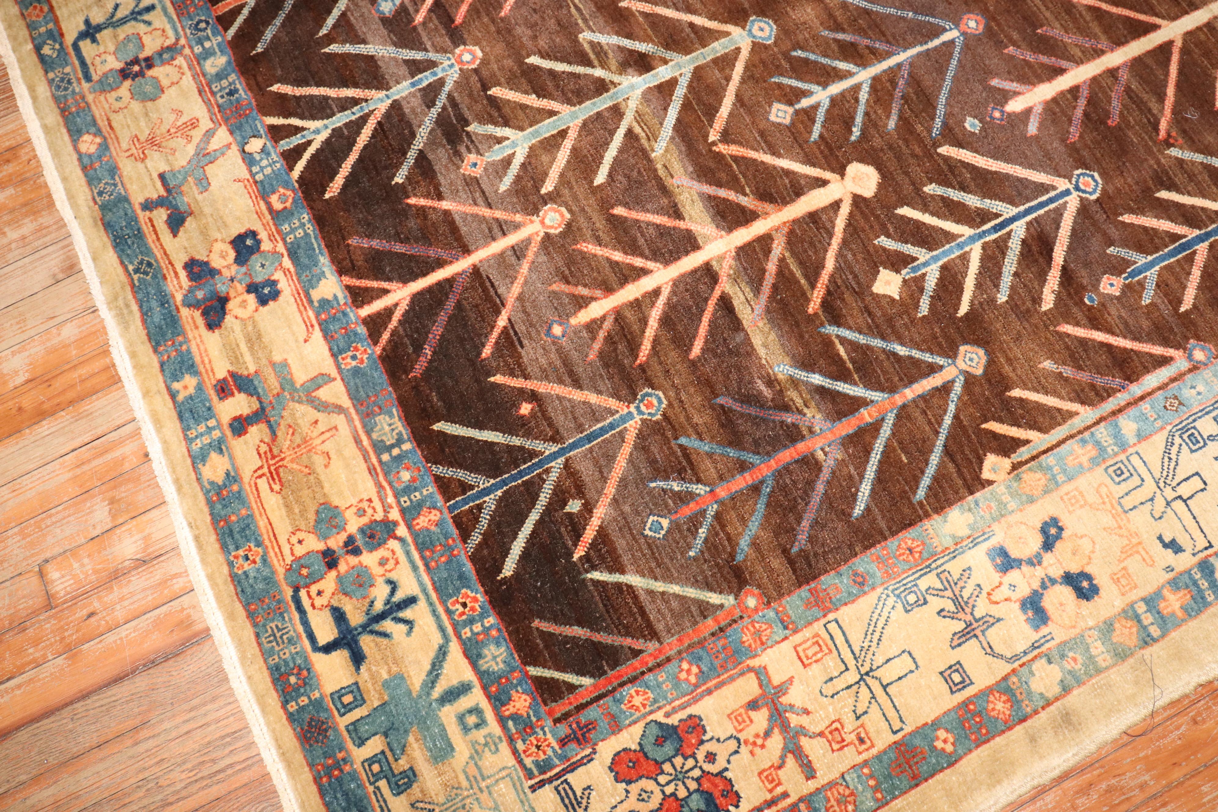 Zabihi Collection Persian Bakshaish Tree Square Intermediate Contemporary Rug For Sale 5