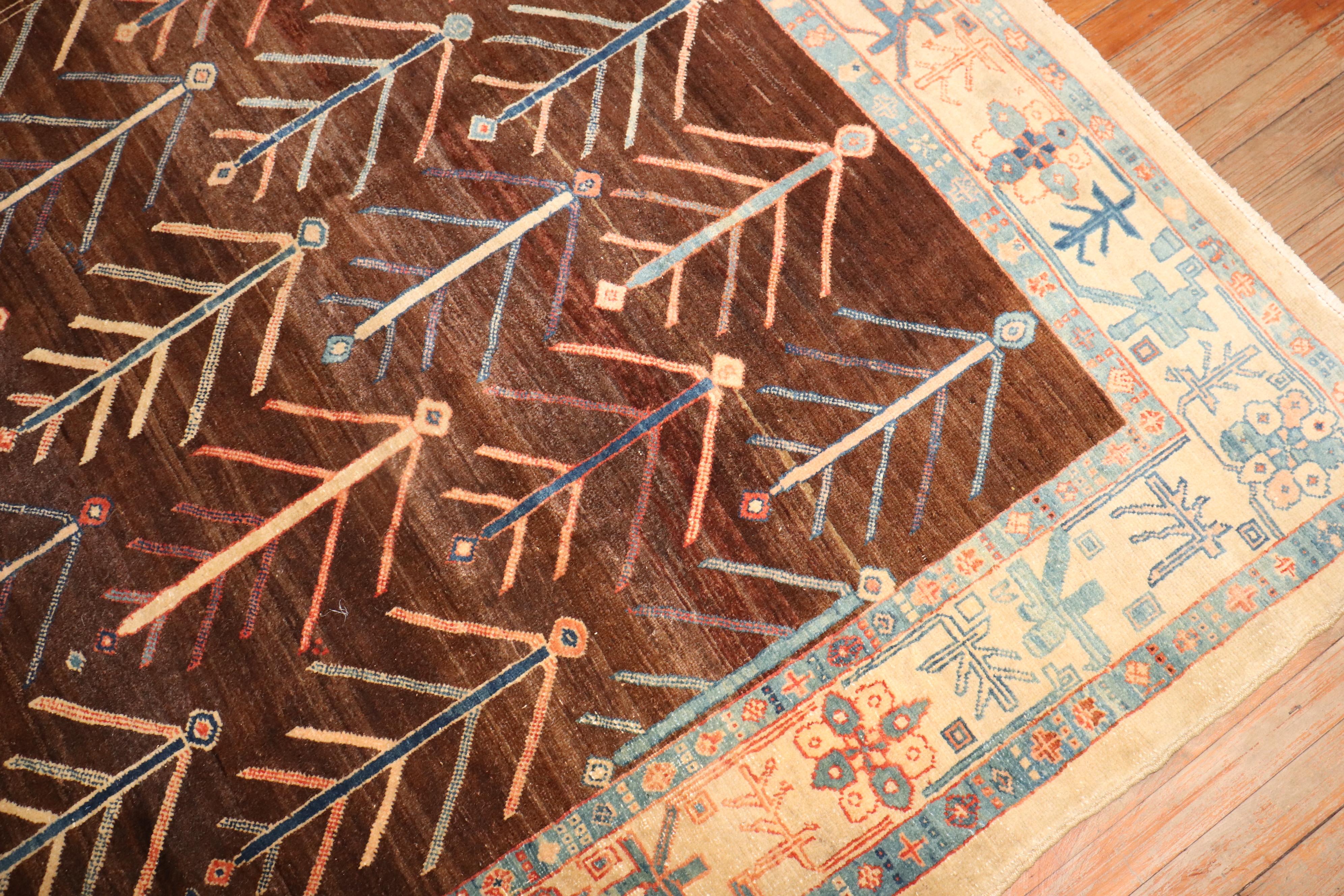 Zabihi Collection Persian Bakshaish Tree Square Intermediate Contemporary Rug For Sale 3