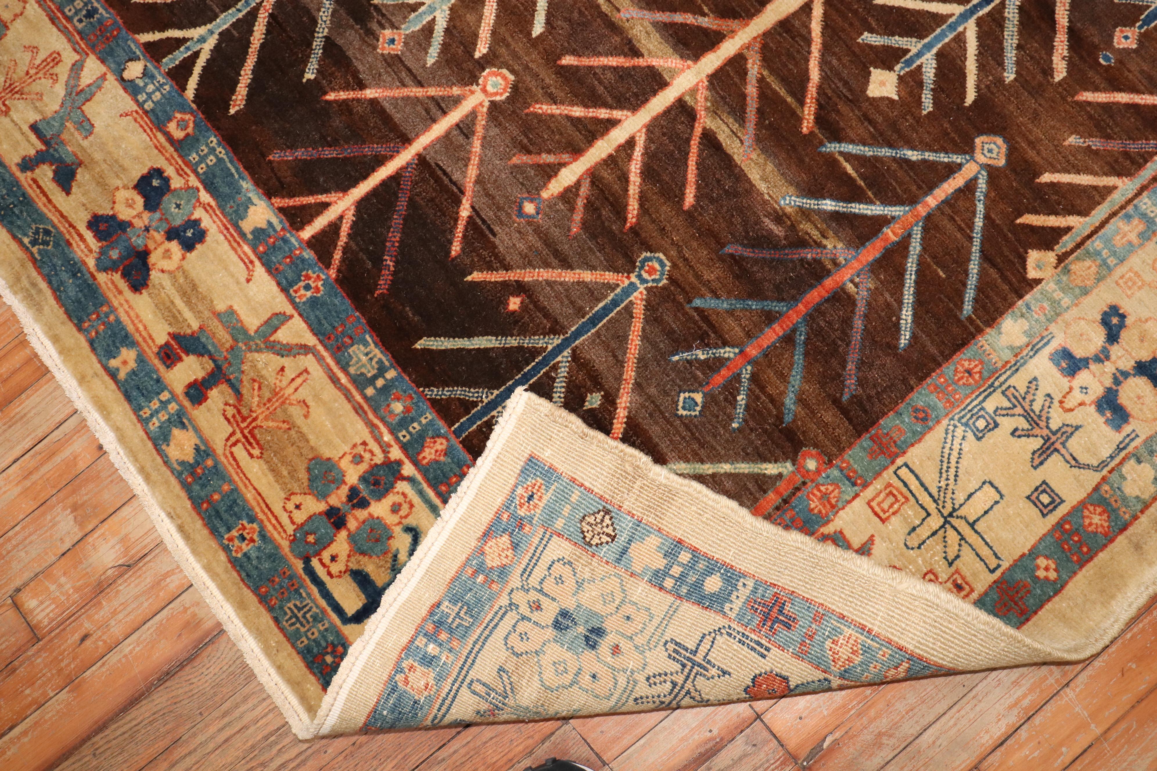 Zabihi Collection Persian Bakshaish Tree Square Intermediate Contemporary Rug For Sale 4