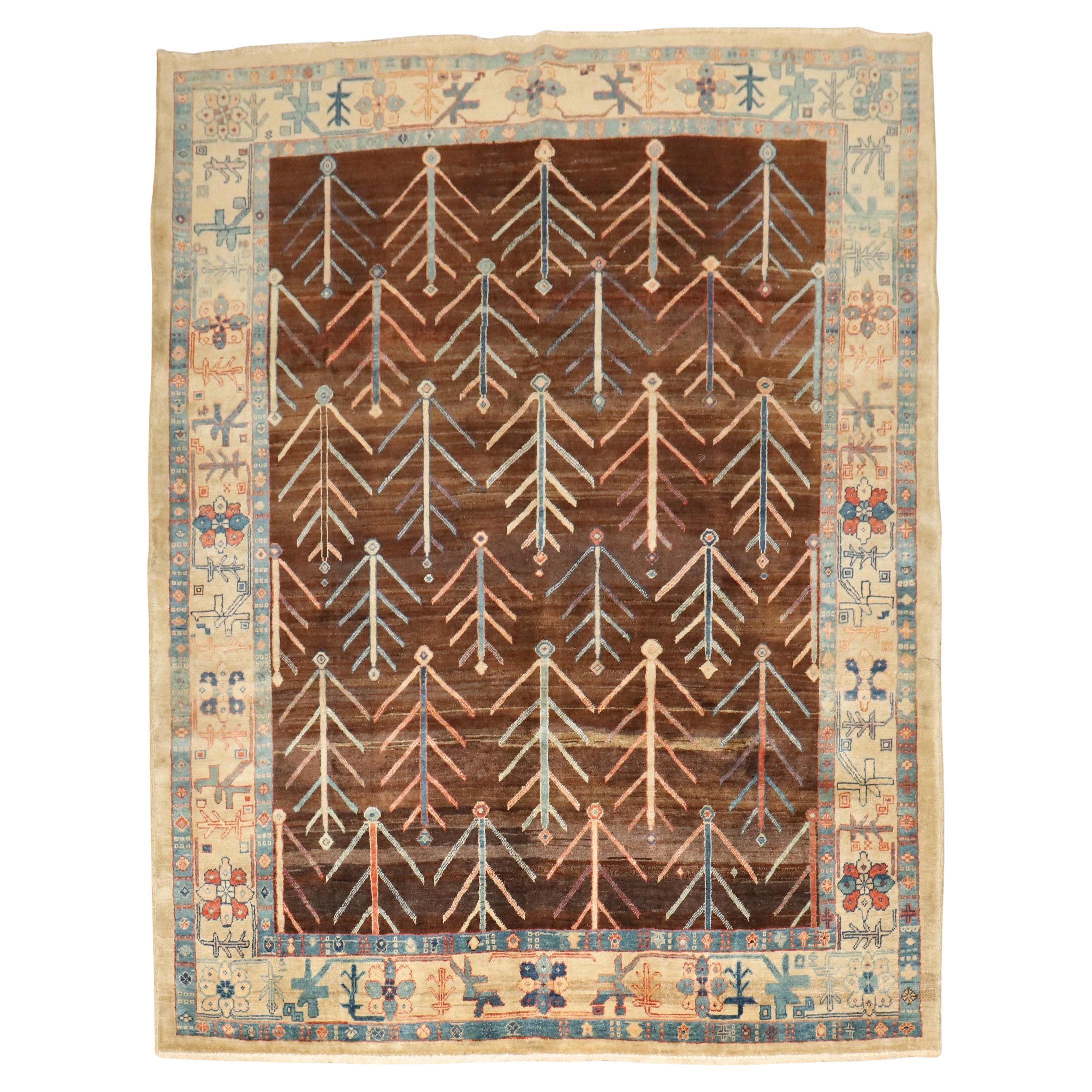 Zabihi Collection'S Tappeto persiano Bakshaish Tree quadrato intermedio contemporaneo