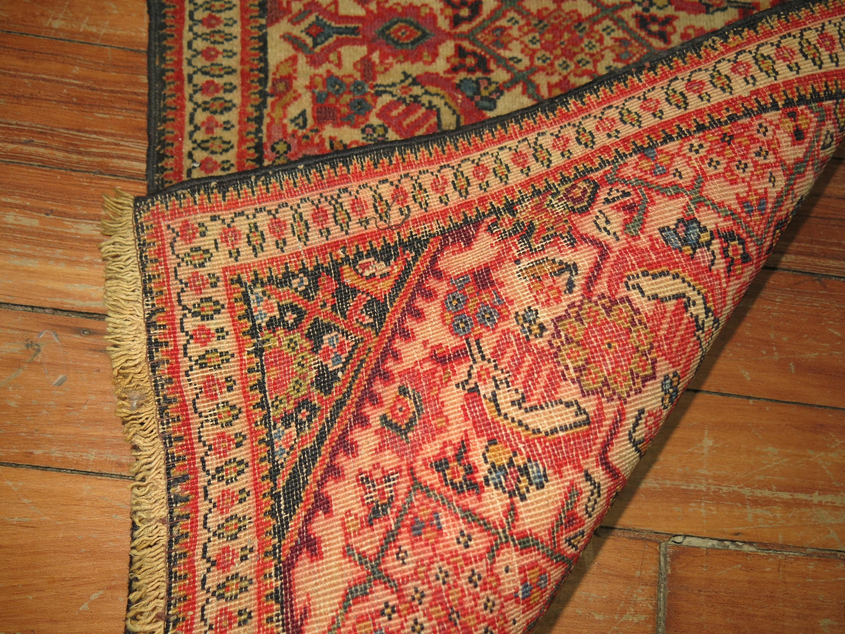 Zabihi Collection Persian Fereghan Mini Rug In Good Condition For Sale In New York, NY