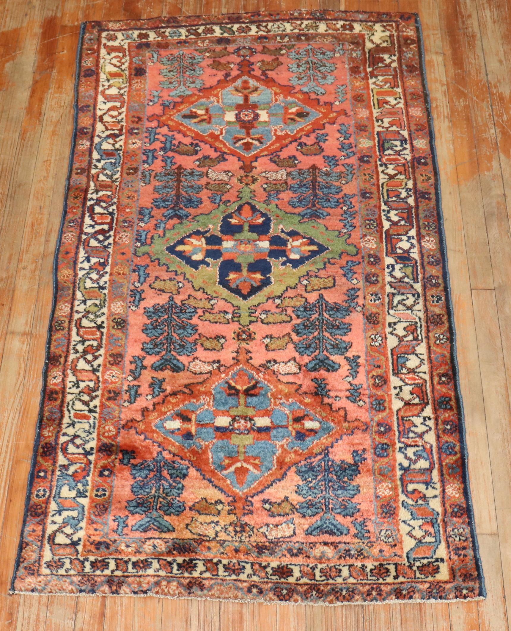 Hand-Knotted Zabihi Collection Persian Hamedan 20th Century Antique Oriental Rug For Sale