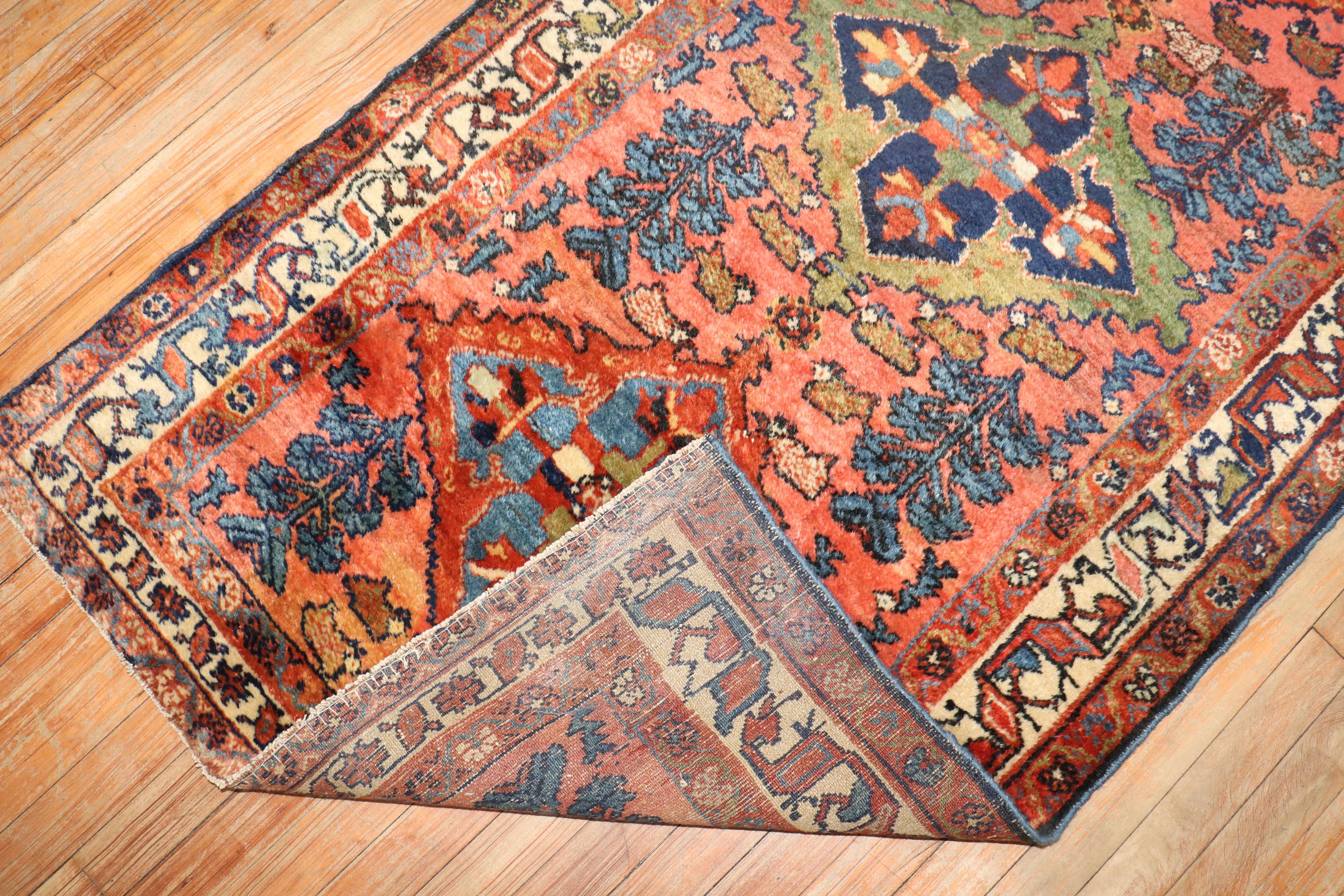 Wool Zabihi Collection Persian Hamedan 20th Century Antique Oriental Rug For Sale