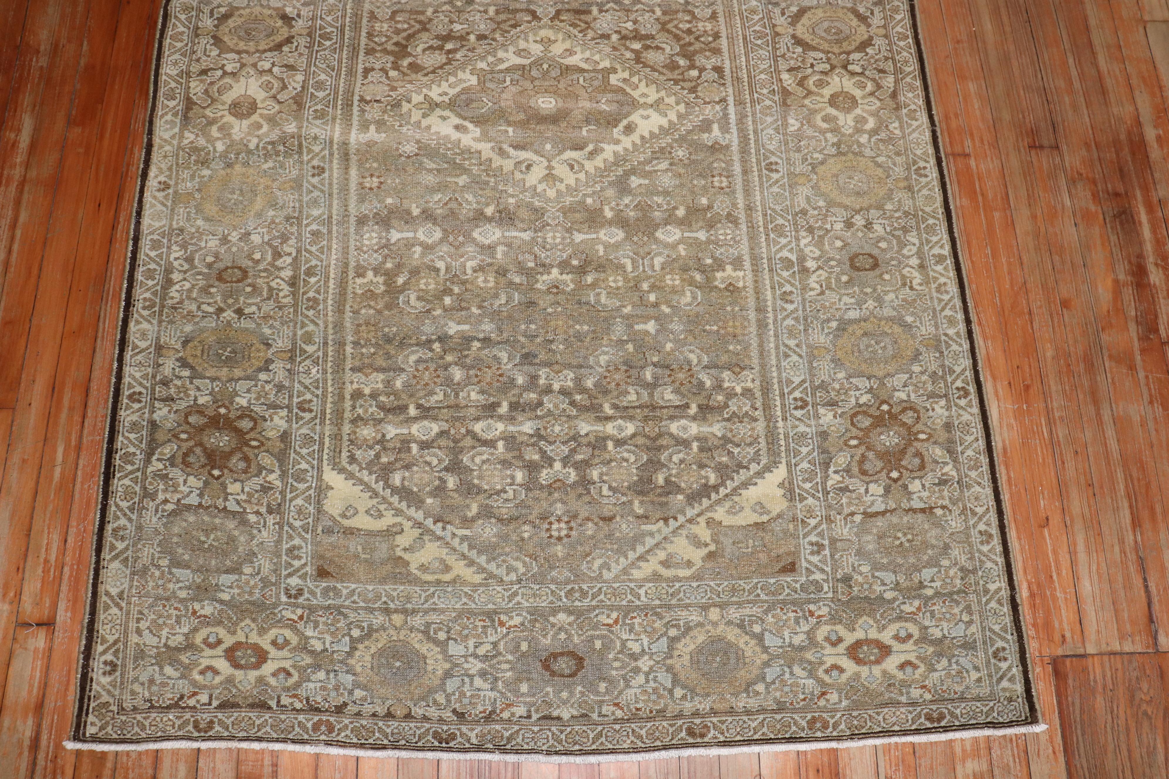 Alfombra de acento persa Hamedan de color neutro de la colección Zabihi Persa en venta