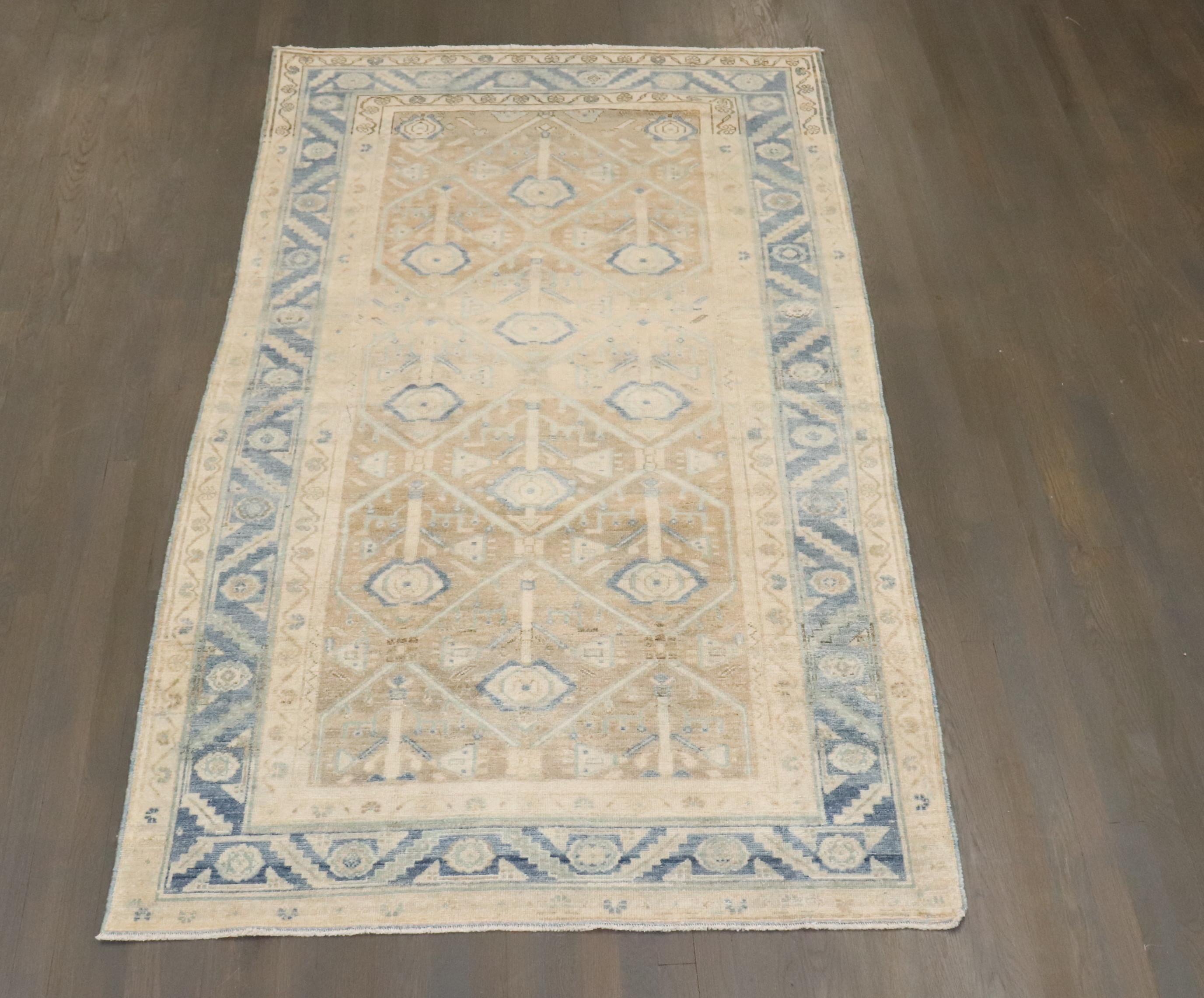 Zabihi Kollektion Persischer Hamedan Neutralfarbener Teppich (Stammeskunst) im Angebot