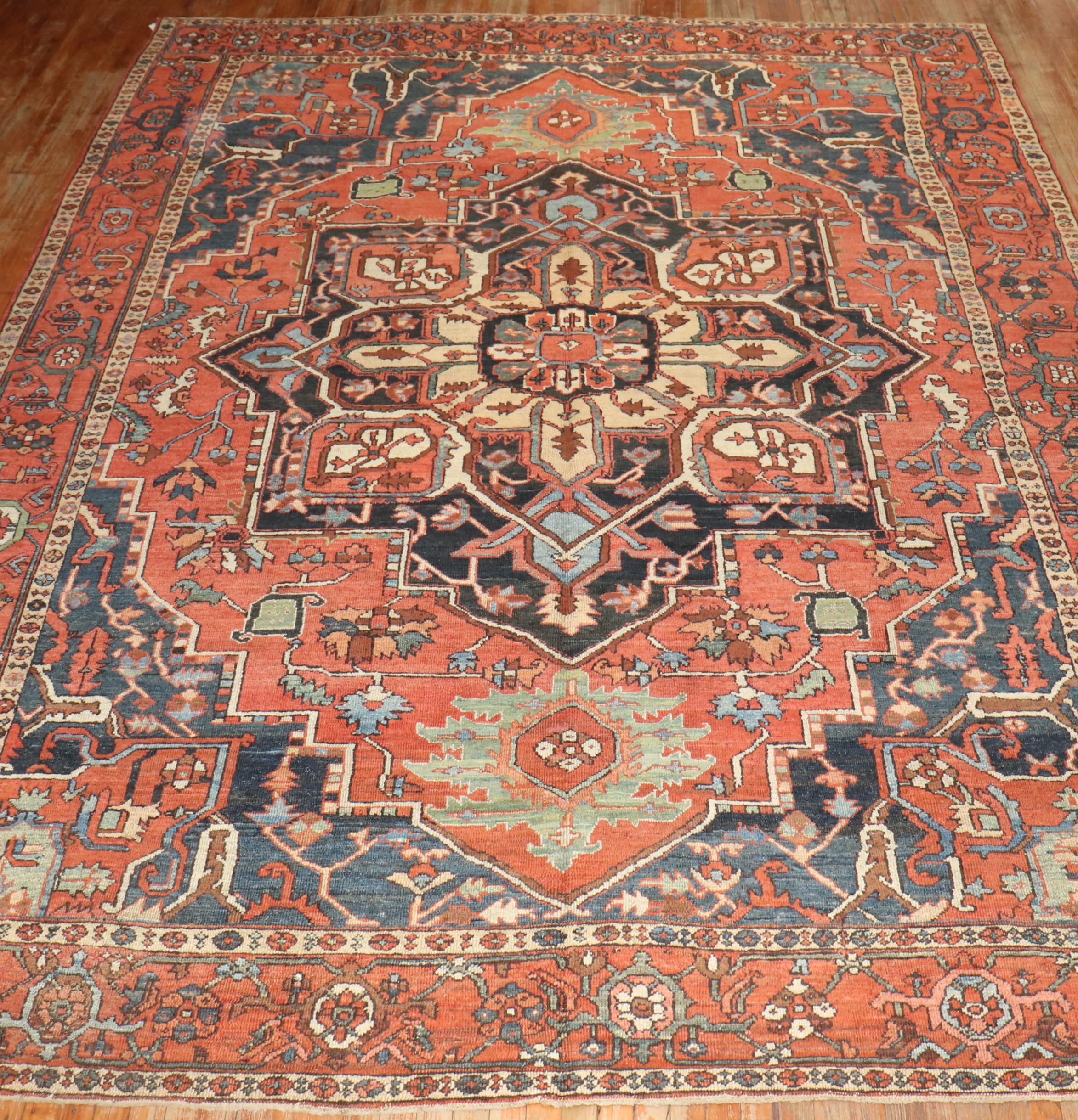 Serapi Tapis persan Heriz 10' x 14' Collection Zabihi en vente