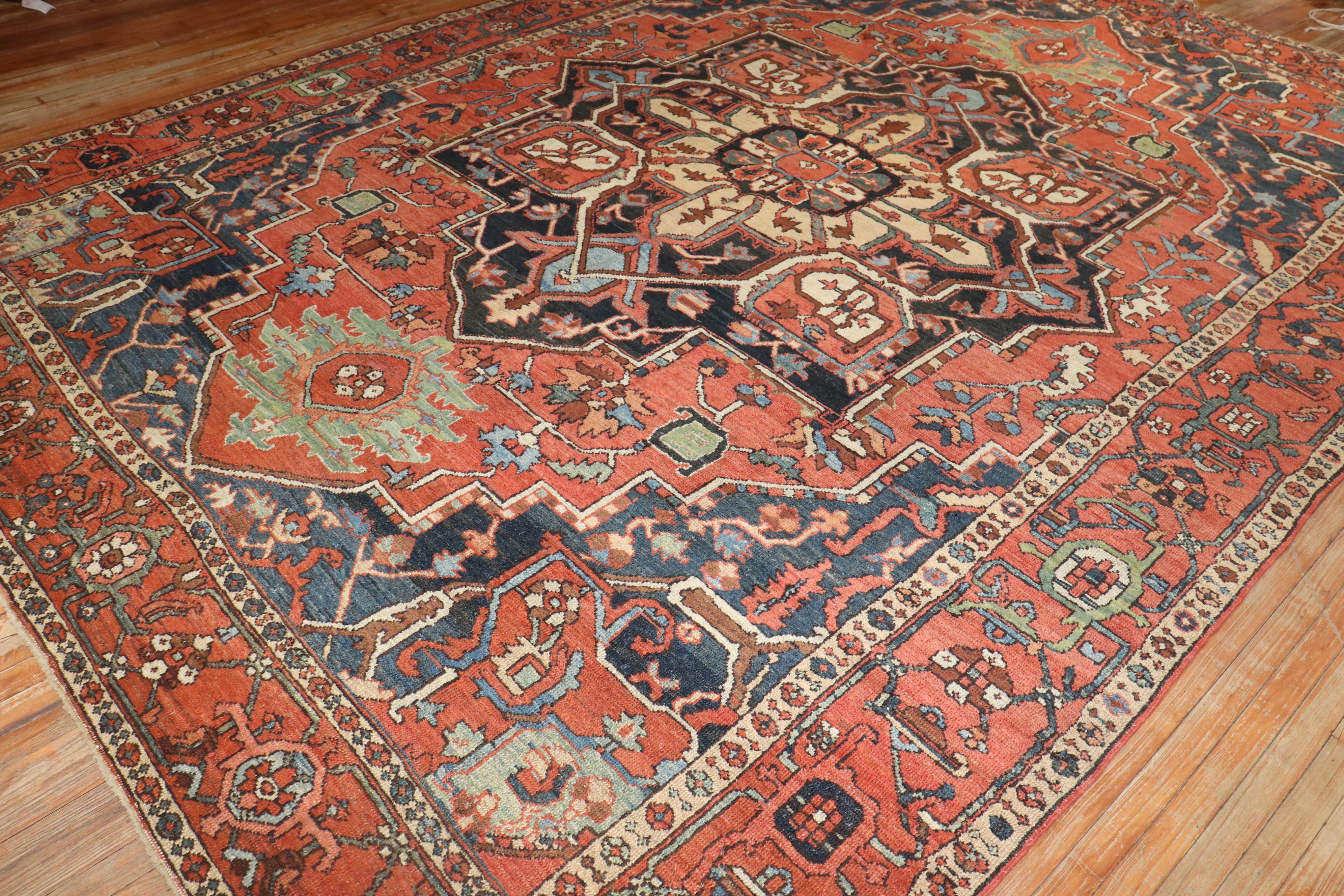Tissé à la main Tapis persan Heriz 10' x 14' Collection Zabihi en vente