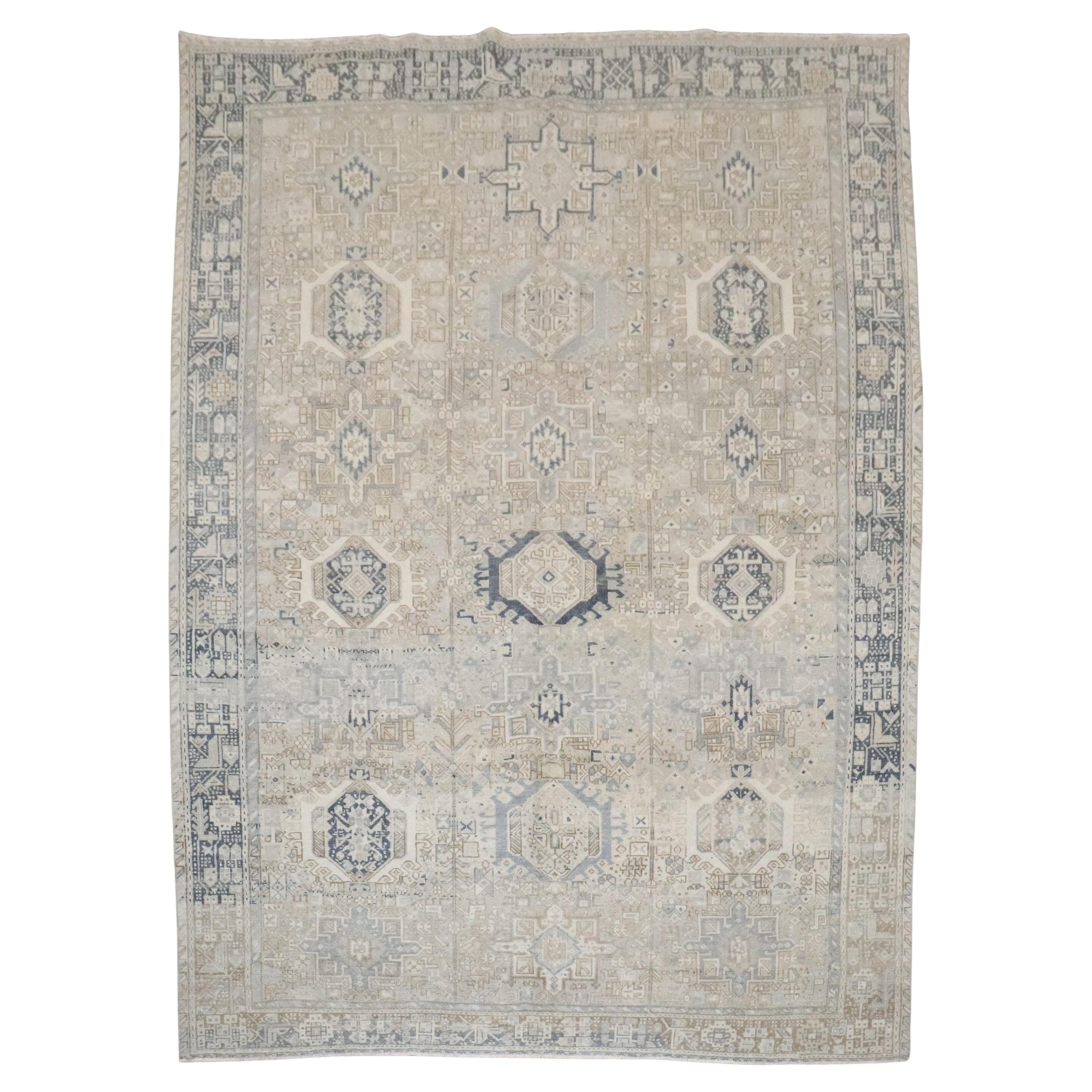 Zabihi Collection Persian Heriz Karadja Vintage Rug For Sale