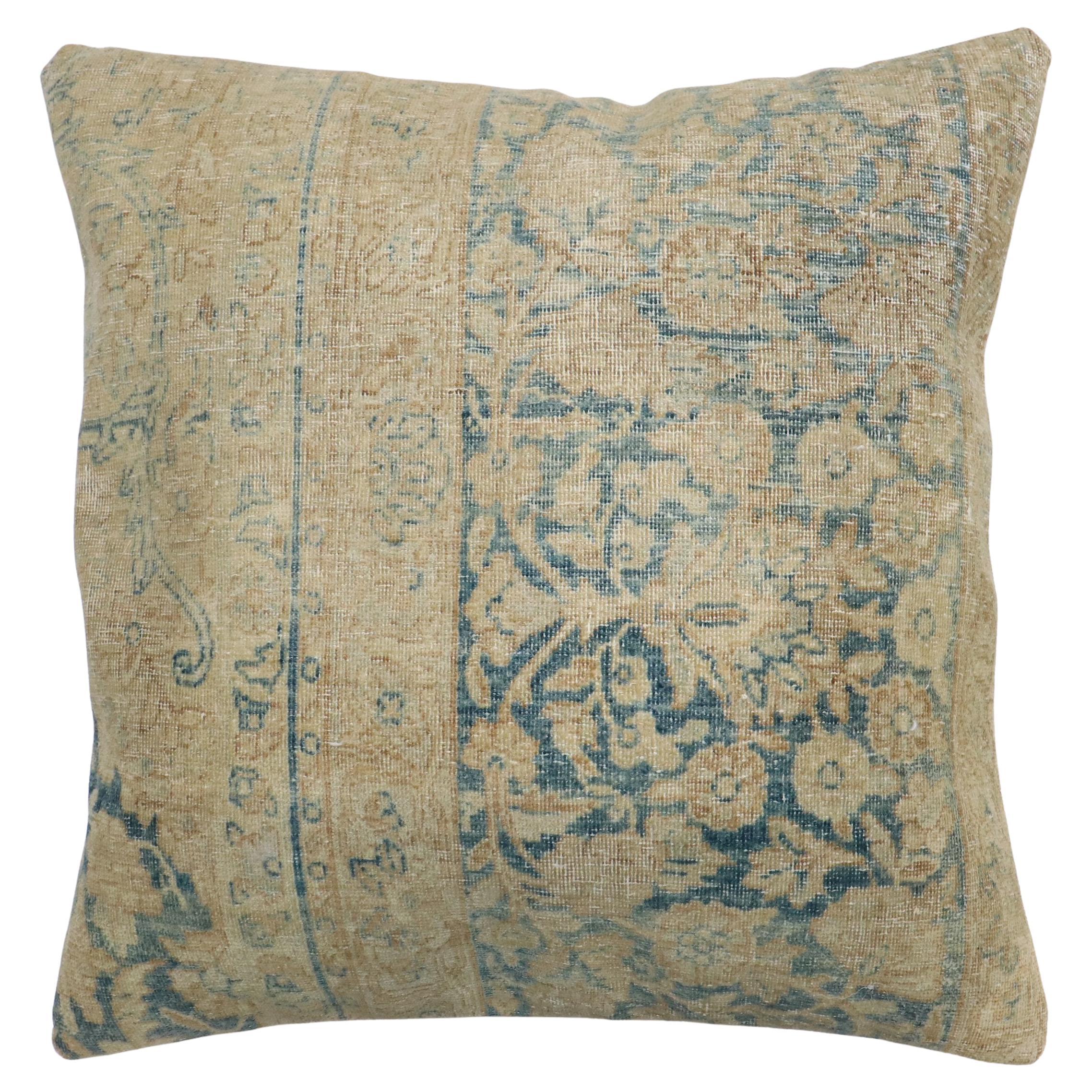 Zabihi Collection Persian Kerman Antique Rug Pillow