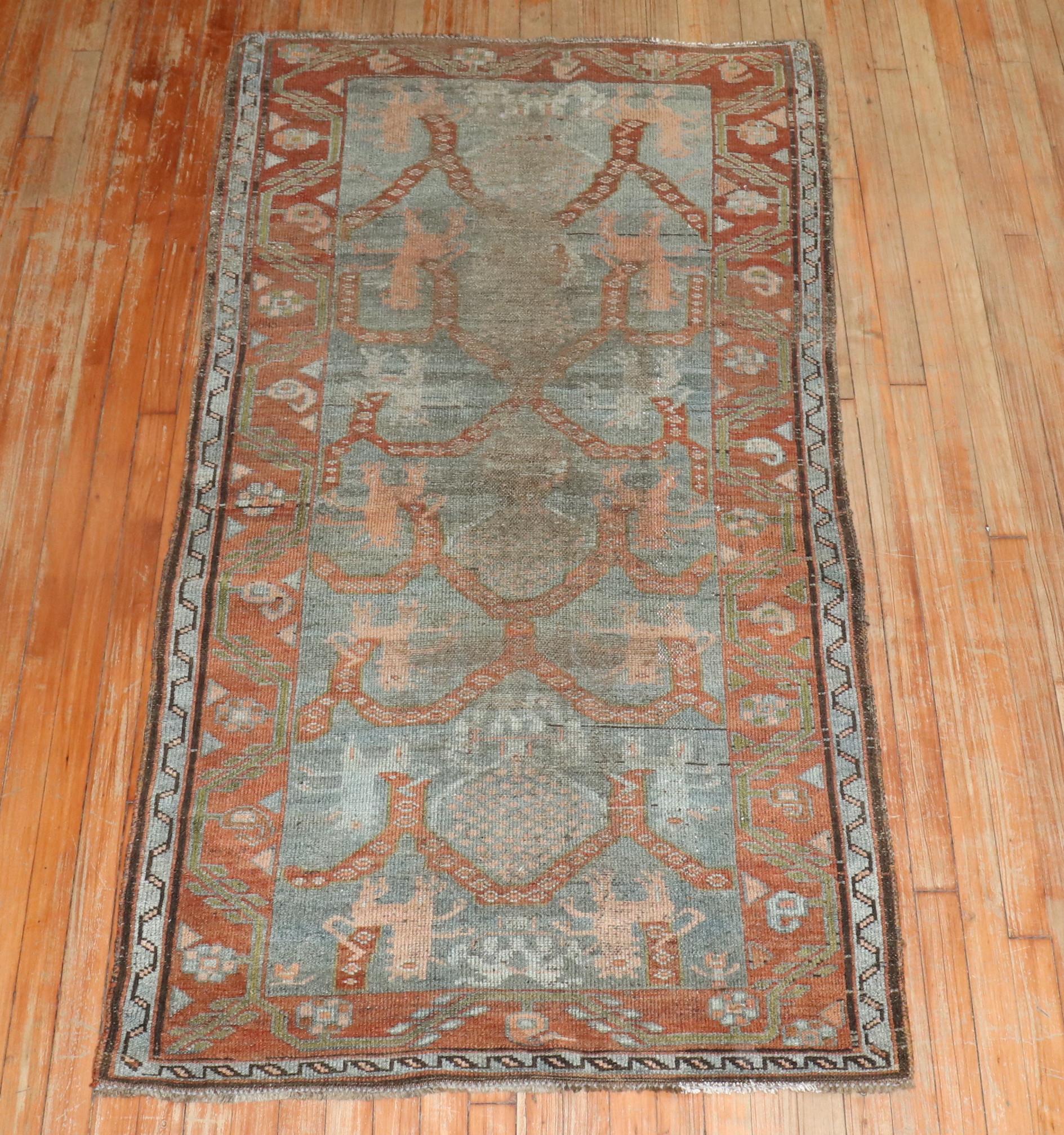 Antiker persischer Kurd-Löwen-Teppich aus der Zabihi-Kollektion im Angebot 2