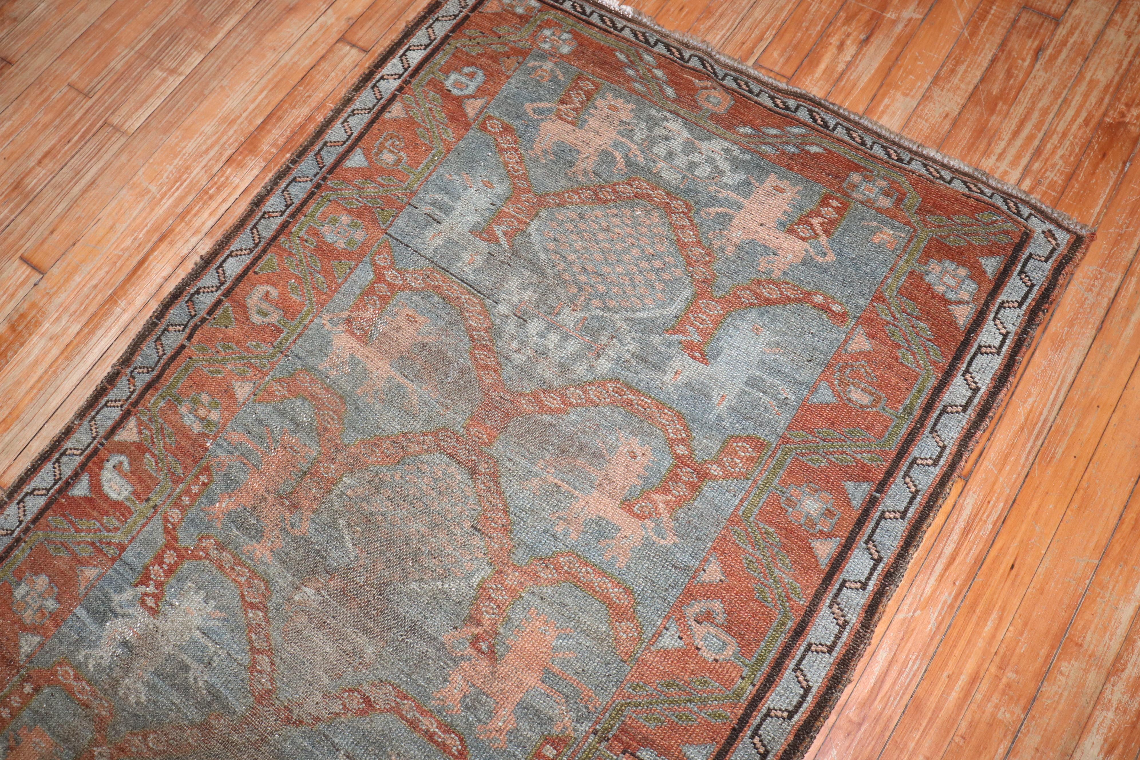 Antiker persischer Kurd-Löwen-Teppich aus der Zabihi-Kollektion (Volkskunst) im Angebot