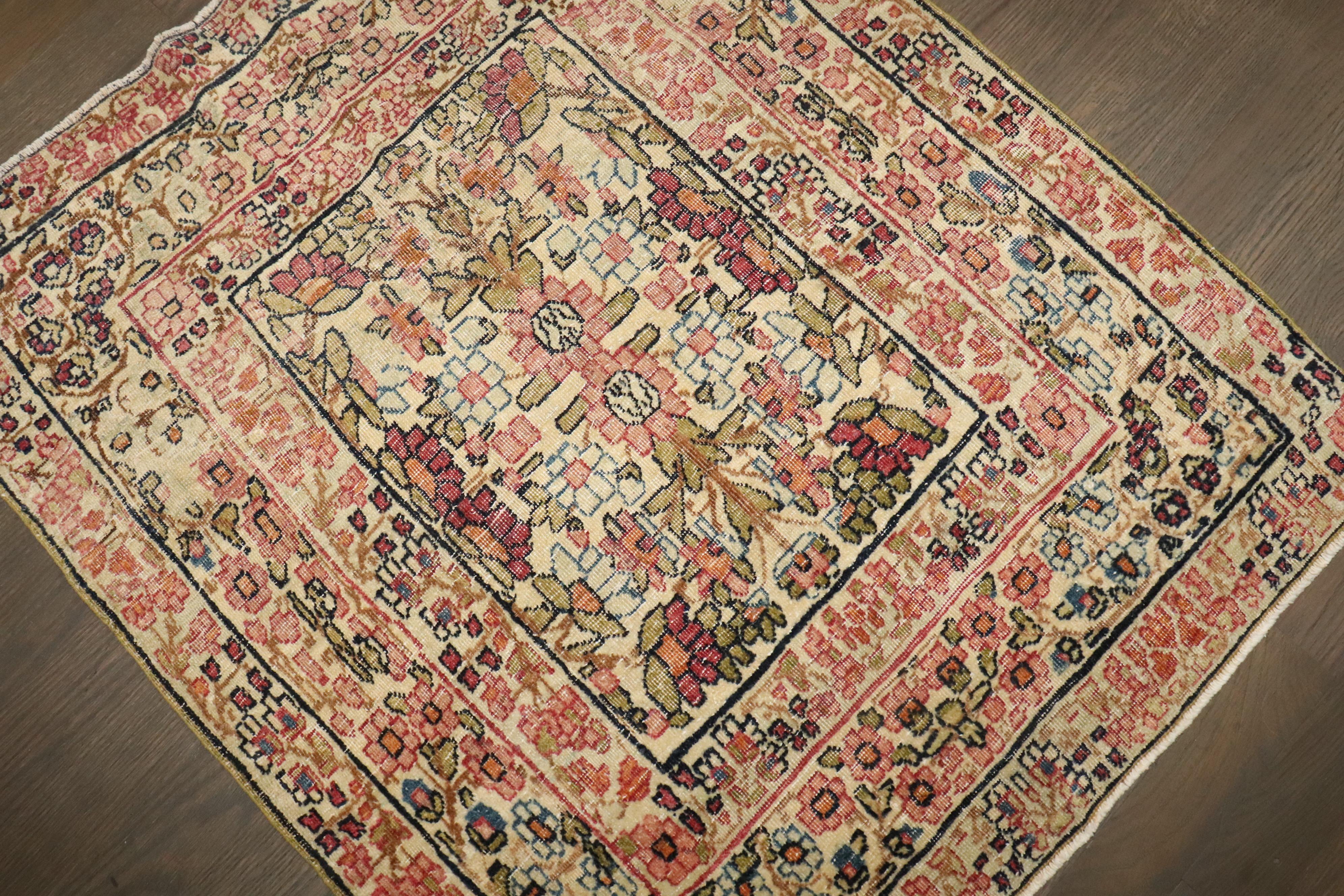 Collectional Persian Lavar Kerman Tapis à petits carreaux Bon état - En vente à New York, NY