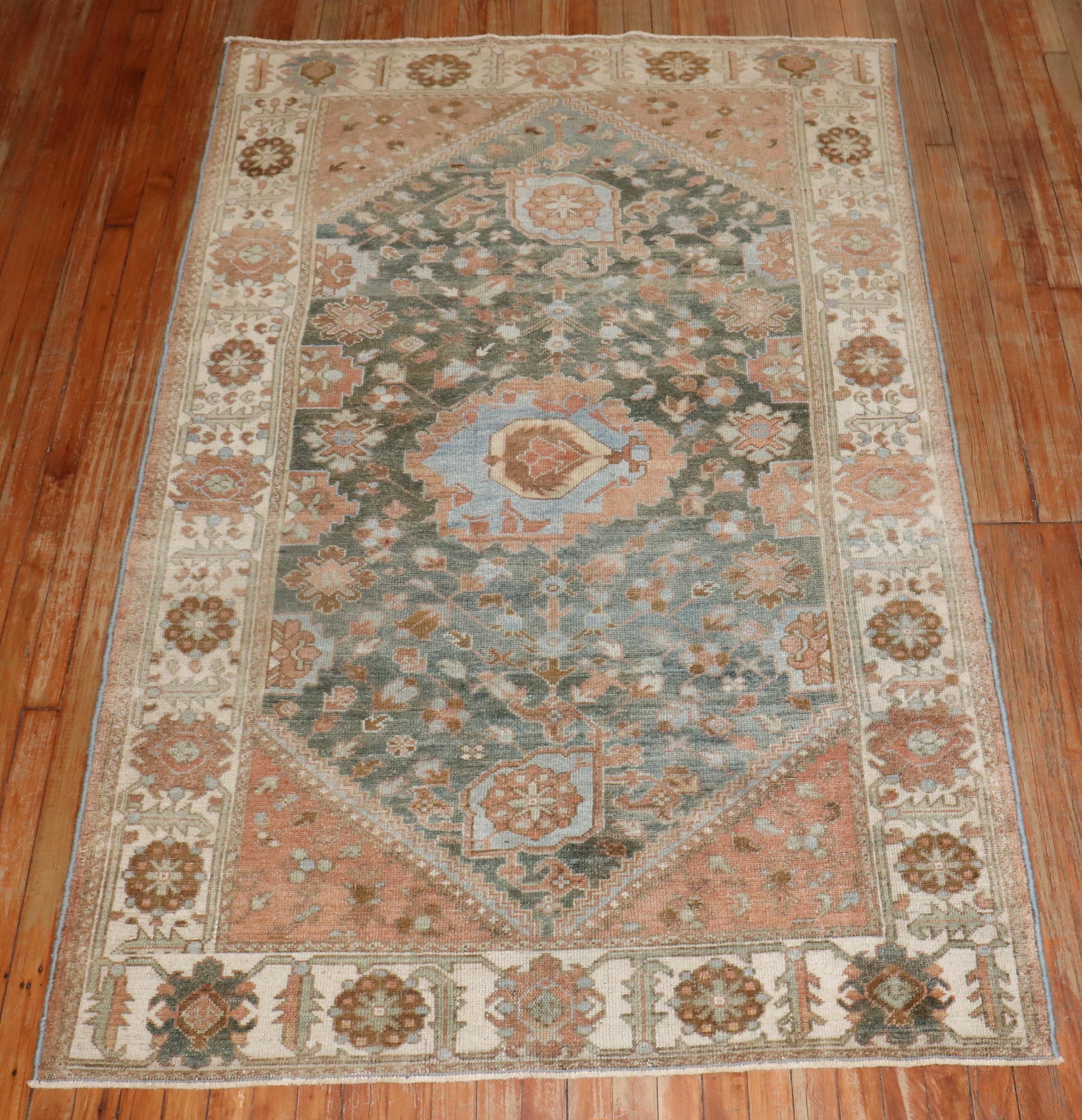 Zabihi Collection Persian Malayer Accent Rug For Sale 3