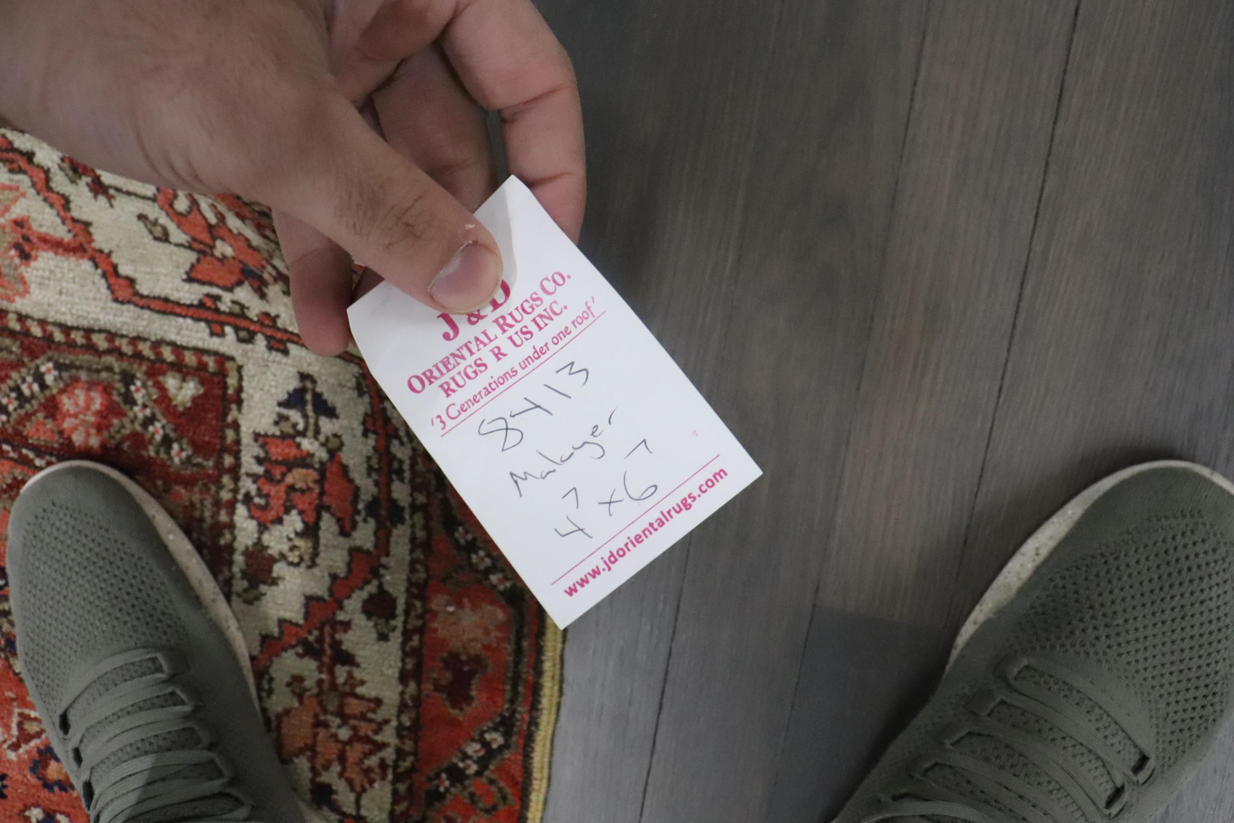 Zabihi Collection Persisch Malayer Akzent Rustik Teppich im Angebot 2
