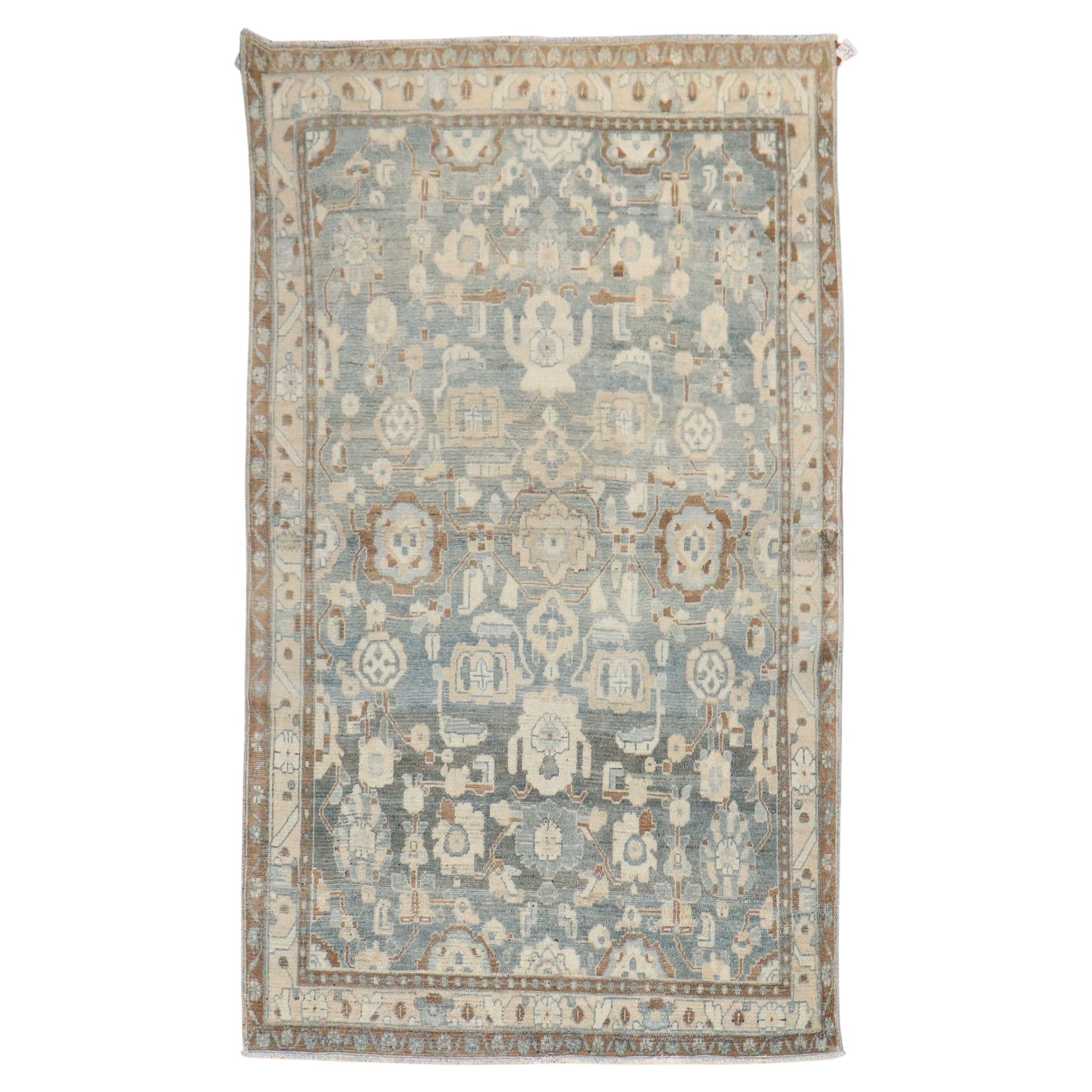 Zabihi Collection Persian Malayer Blue Accent Rug For Sale